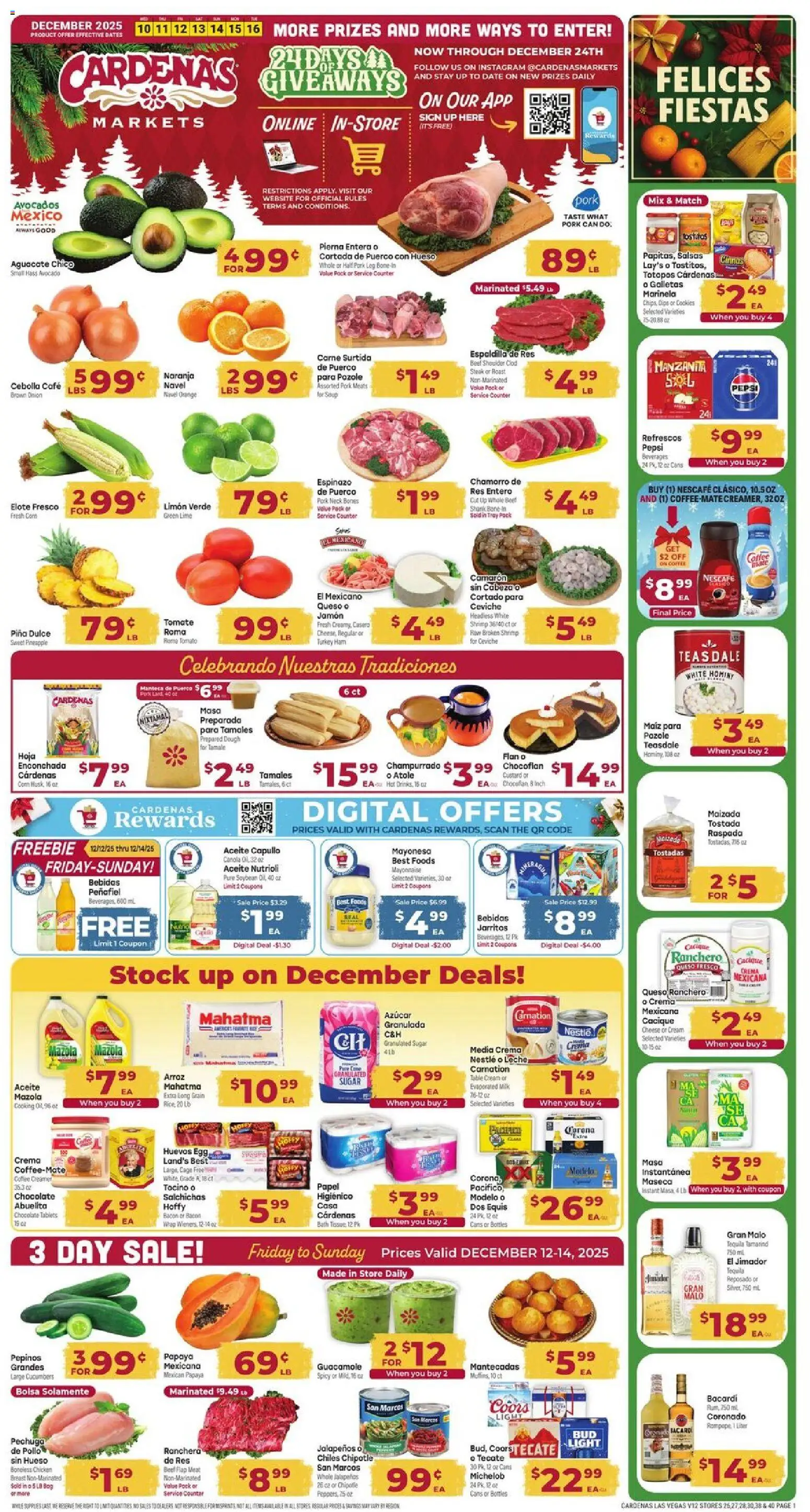 Cardenas Weekly Ad - NV - valid from 10.12.2025 | Page: 1 | Products: Table, Cucumbers, Avocado, Lime