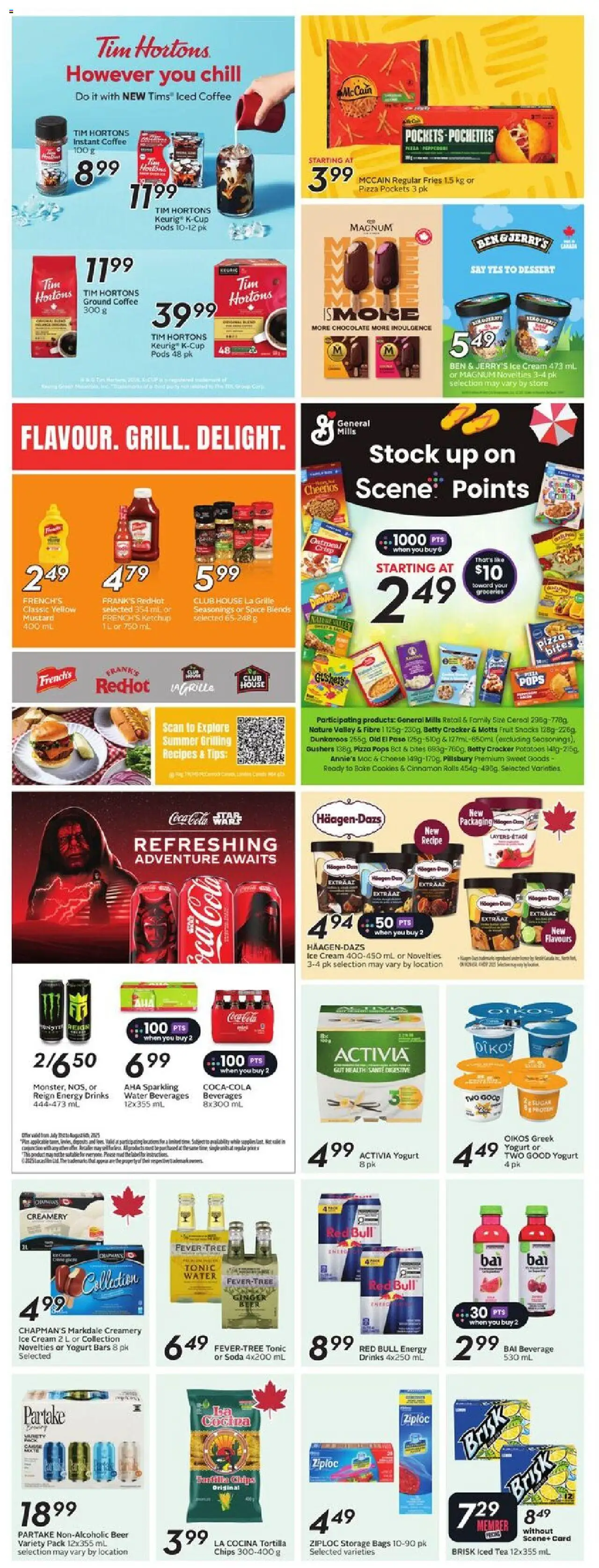 Sobeys flyer valid from 31.07.2025 | Page: 20 | Products: Ketchup, Cream, Coffee, Chocolate
