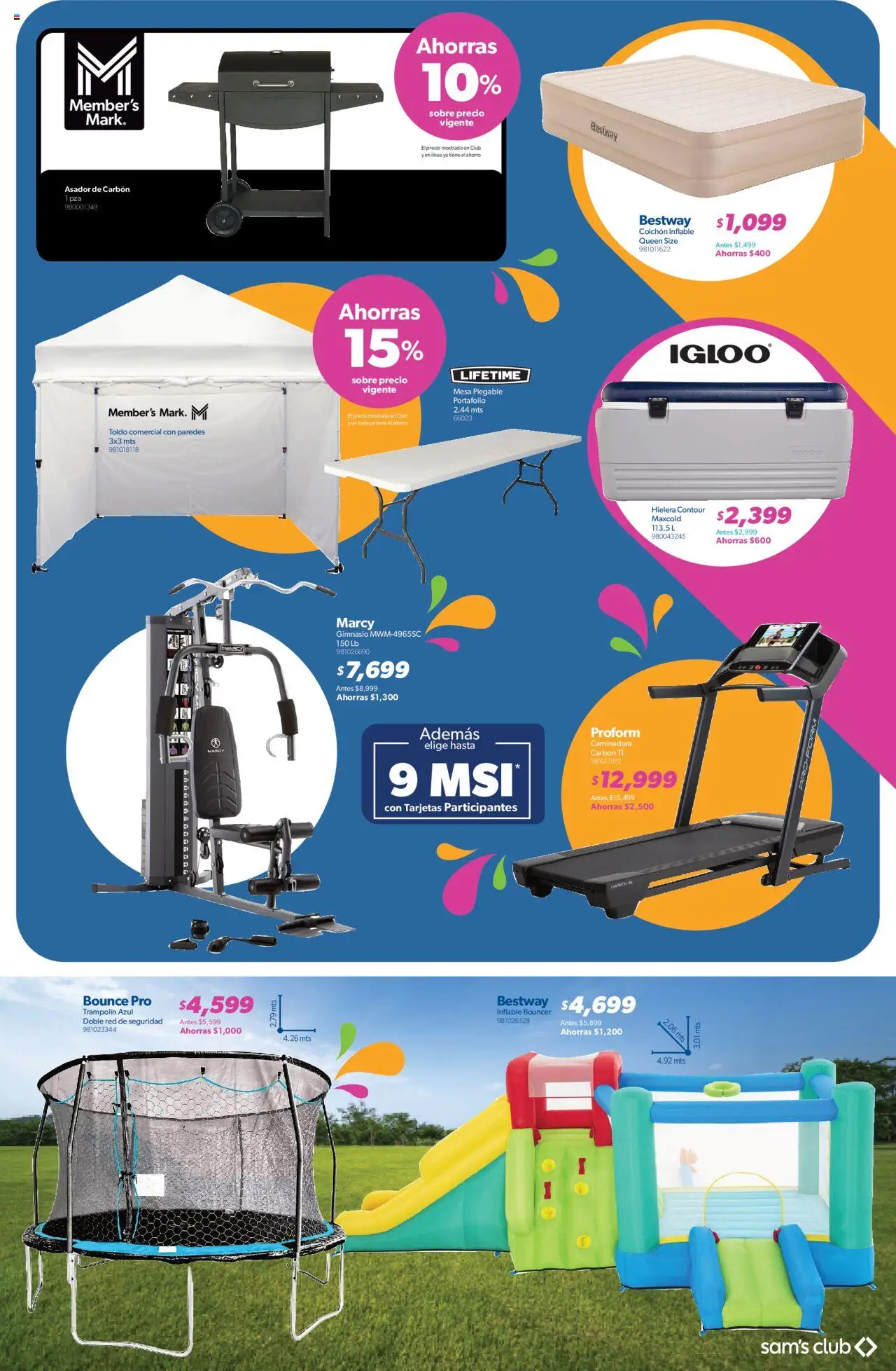 Nuevas ofertas de Sam's Club válidas en toda la República Mexicana desde el 09.09.2025. ¡Encuentra las mejores ofertas en Sam's Club - Catálogo Socio Fest Frontera! | Página: 7 | Productos: Toldo, Trampolín, Colchón inflable, Sobre