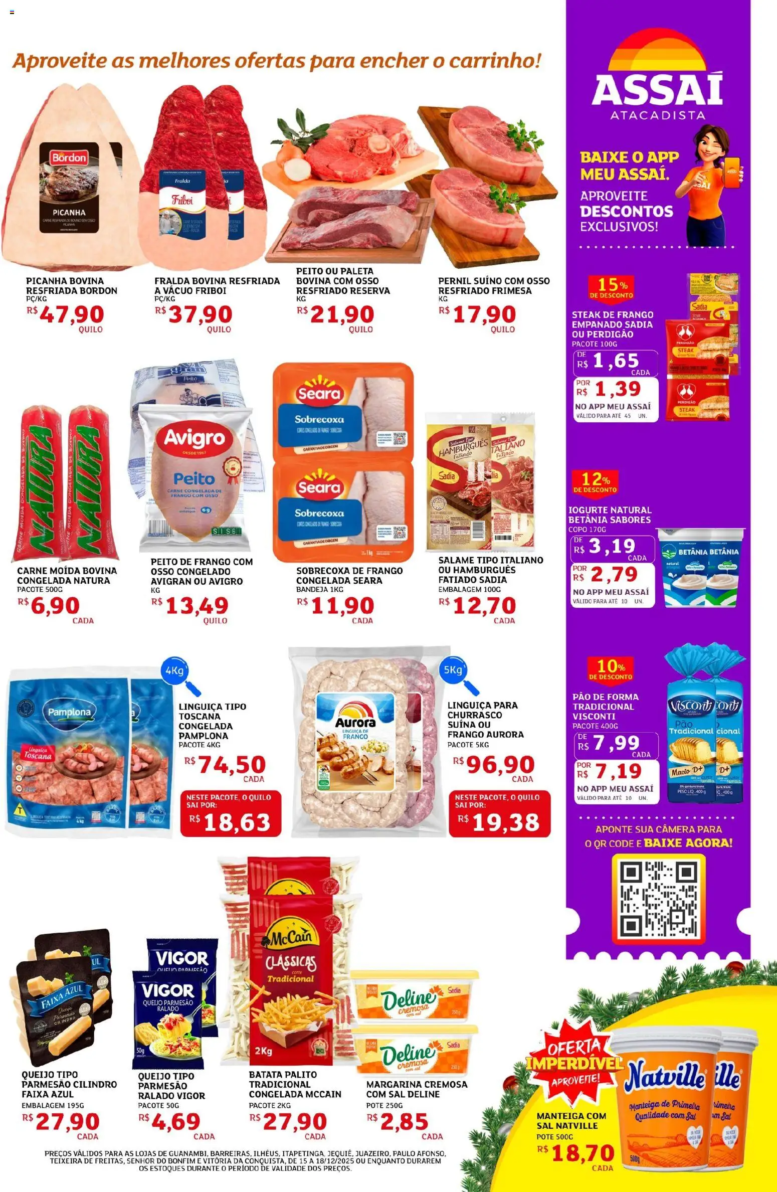 Assaí Atacadista Folheto - válido de 15.12.2025 | Página: 3 | Produtos: Pernil, Parmesão, Carne moída, Peito de frango