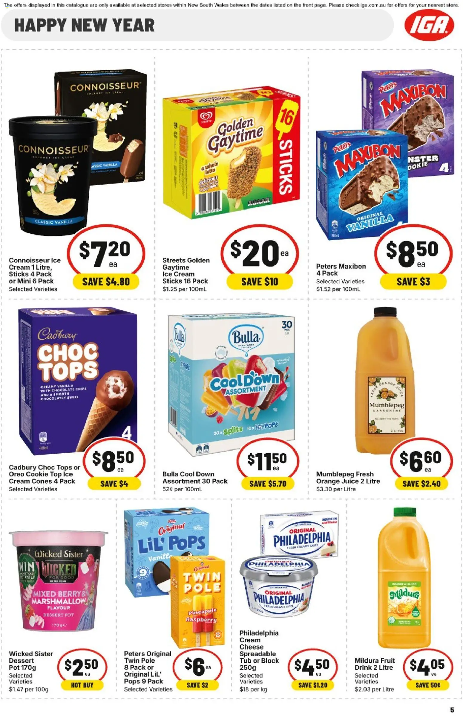 IGA catalogue - valid from 24.12.2025 | Page: 8 | Products: Pineapple, Chips, Cream, Ice cream