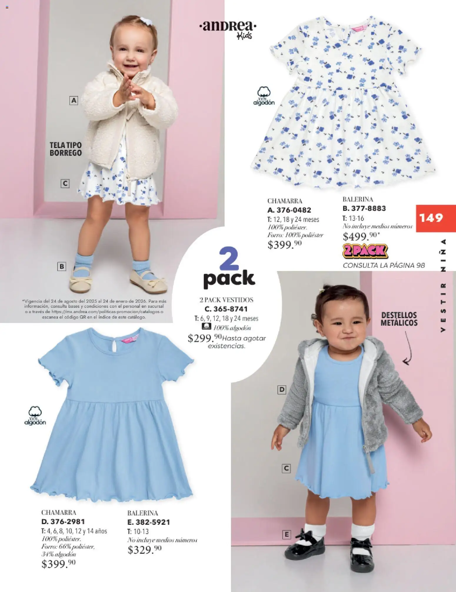 Nuevas ofertas de Andrea válidas en toda la República Mexicana desde el 26.11.2025. ¡Encuentra las mejores ofertas en Andrea catálogo Infantil Kids! | Página: 98 | Productos: Chamarra, Algodón