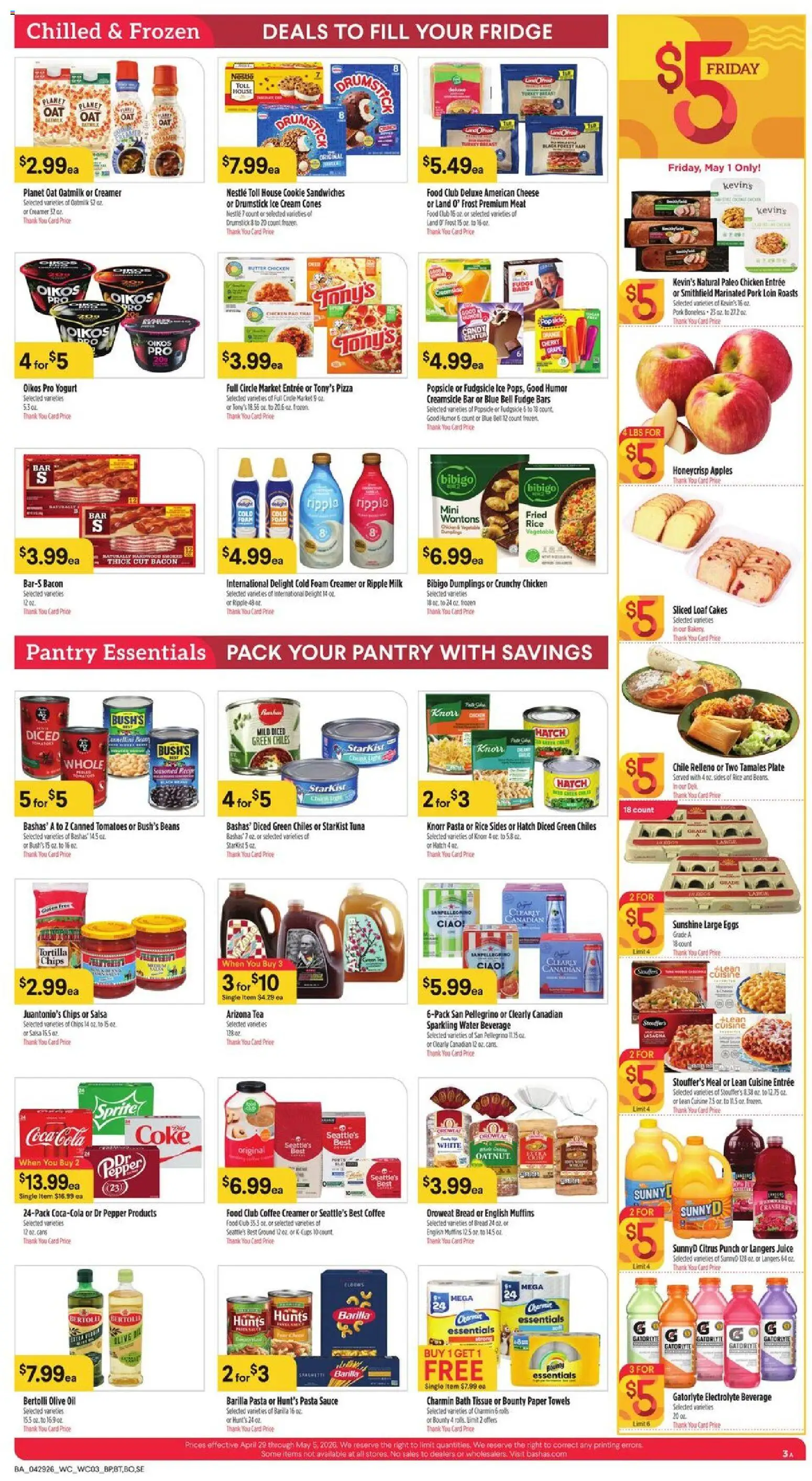 Basha's Weekly Ad - valid from 29.04.2026 | Page: 3 | Products: Yogurt, Pork, Tea, Pasta