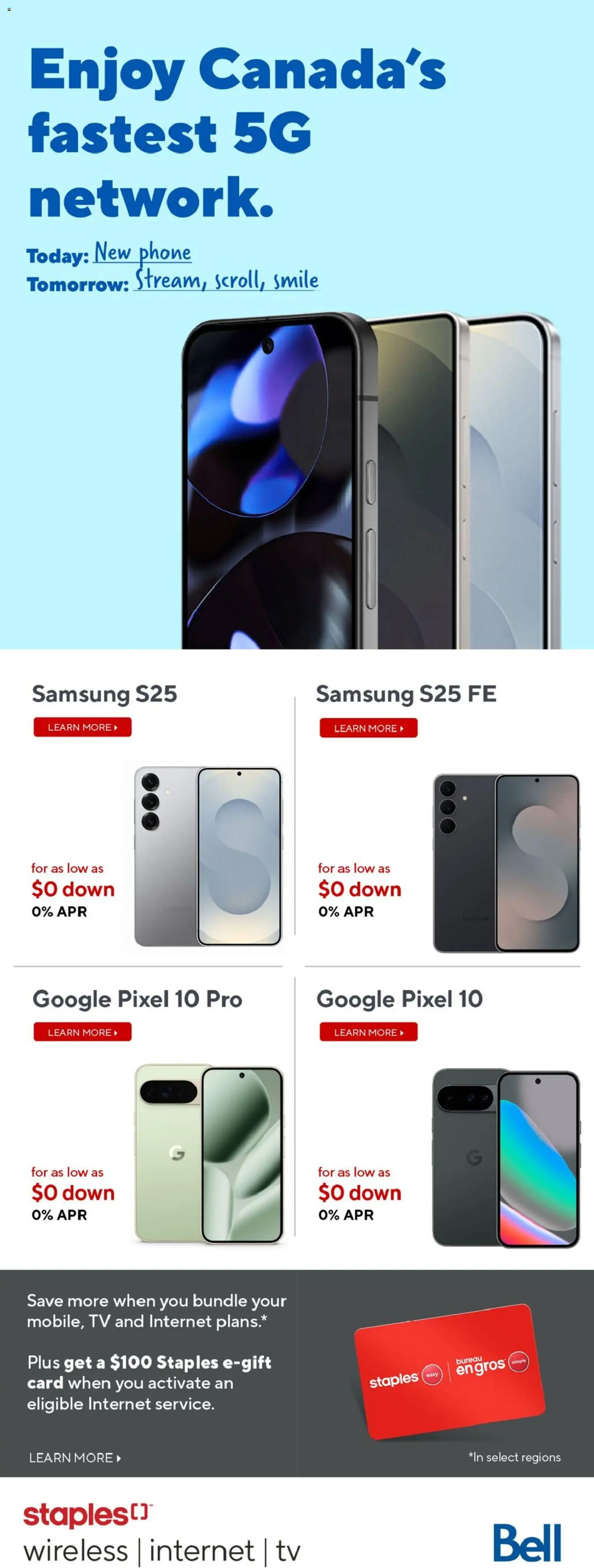 Staples flyer valid from 20.02.2026 | Page: 6 | Products: Phone, Tv