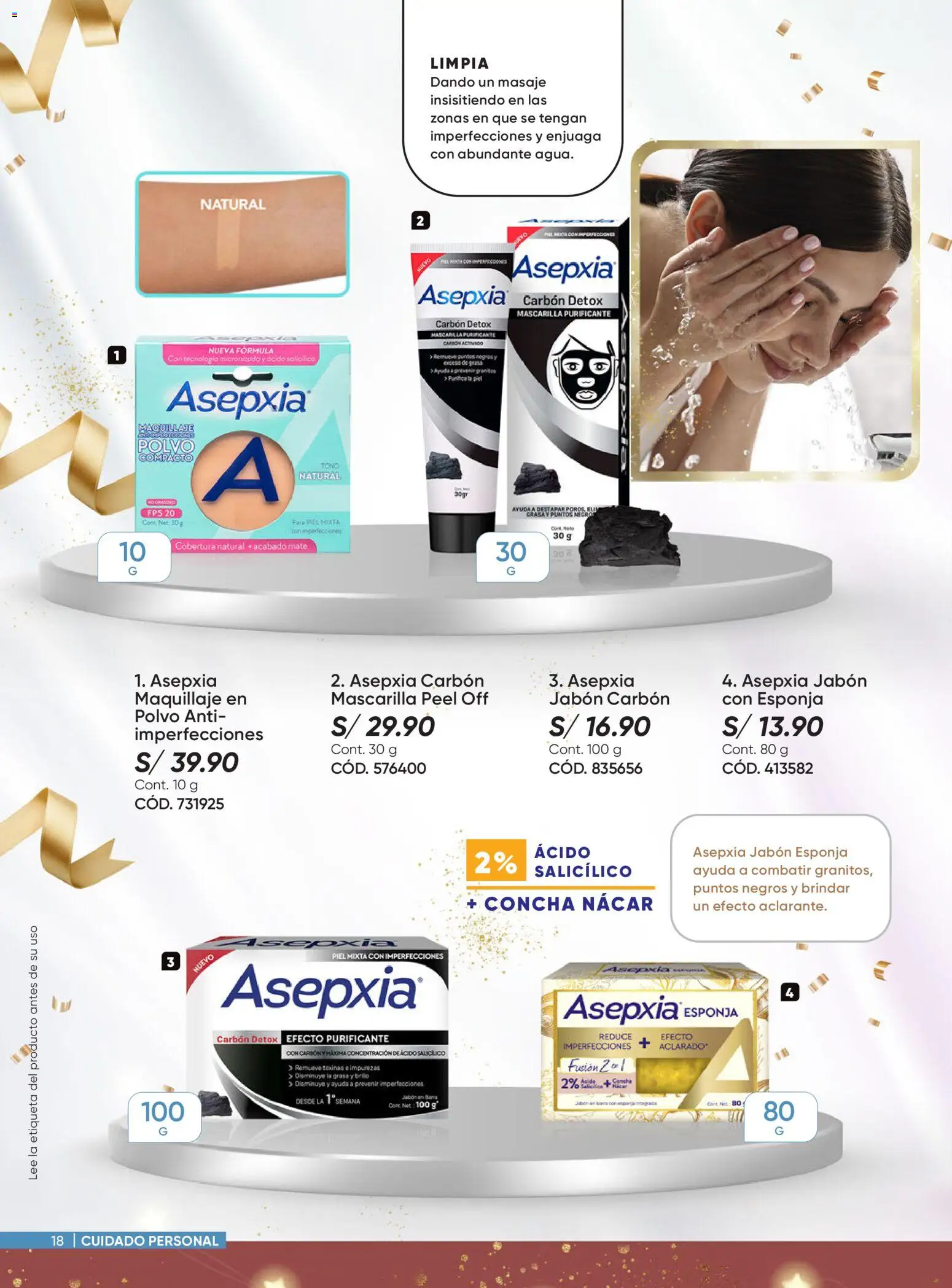 Catálogo Azzorti válido desde 03.11.2025 | Página: 18 | Productos: Máscara, Jabón, Maquillaje, Polvo
