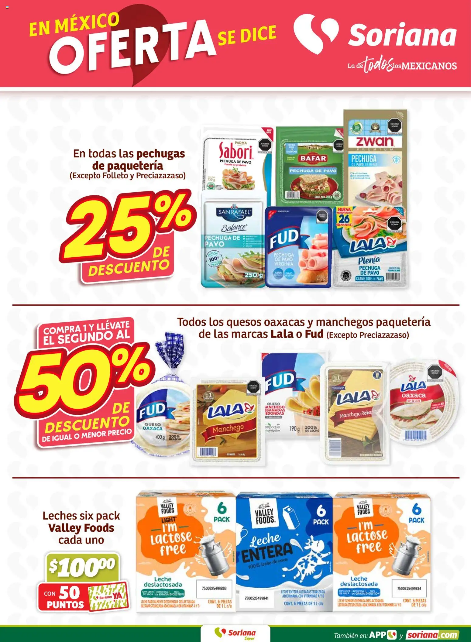Nuevas ofertas de Soriana válidas en toda la República Mexicana desde el 22.01.2026. ¡Encuentra las mejores ofertas en Soriana - Fin de Semana Súper: Ags, Nay, Jal, Qro, Col, Mich, Gto, Hgo, Tlax, Mor, Pue, Gro, Oax, Edo. de Mex, Valle de México, Za! | Página: 5 | Productos: Fuente, Leche, Queso, Vitaminas