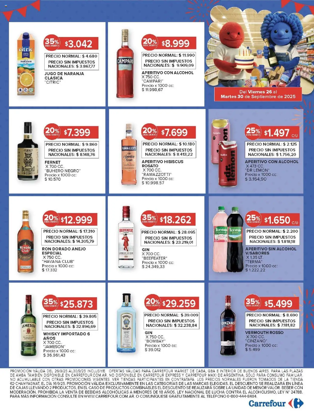 Carrefour Market catálogo │ válido desde el 26.09.2025 | Página: 12 | Productos: Teléfono, Fernet, Pomelo, Jugo