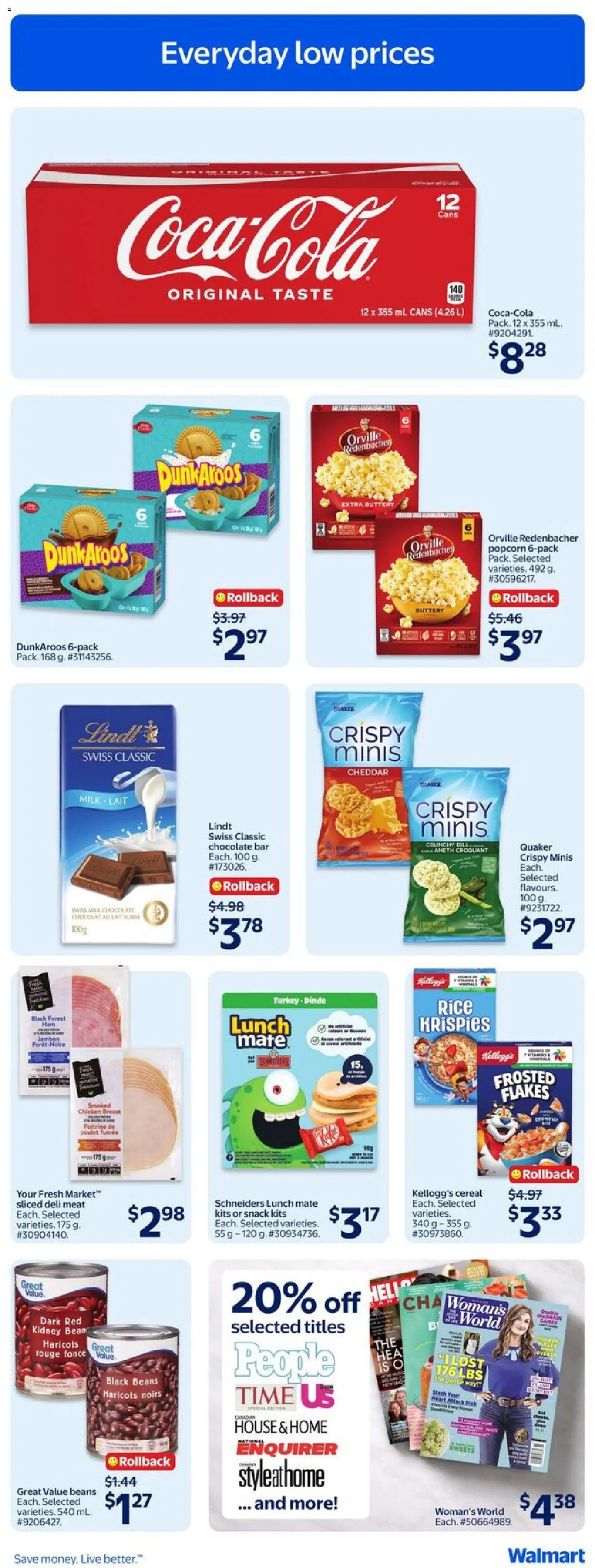 Walmart flyer valid from 09.04.2026 | Page: 18 | Products: Rice, Flakes, Chocolate, Chicken