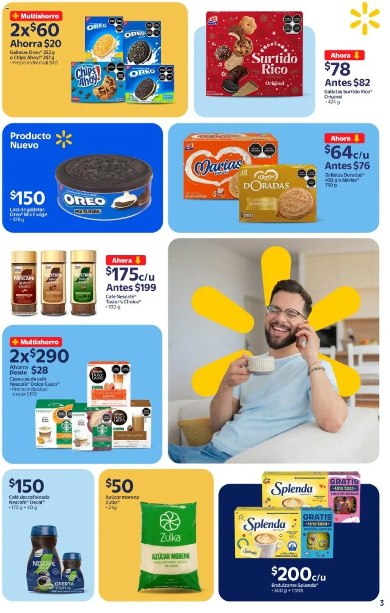 Nuevas ofertas de Walmart válidas en toda la República Mexicana desde el 14.10.2025. ¡Encuentra las mejores ofertas en Walmart - Folleto! | Página: 3 | Productos: Azúcar, Taza, Leche, Café
