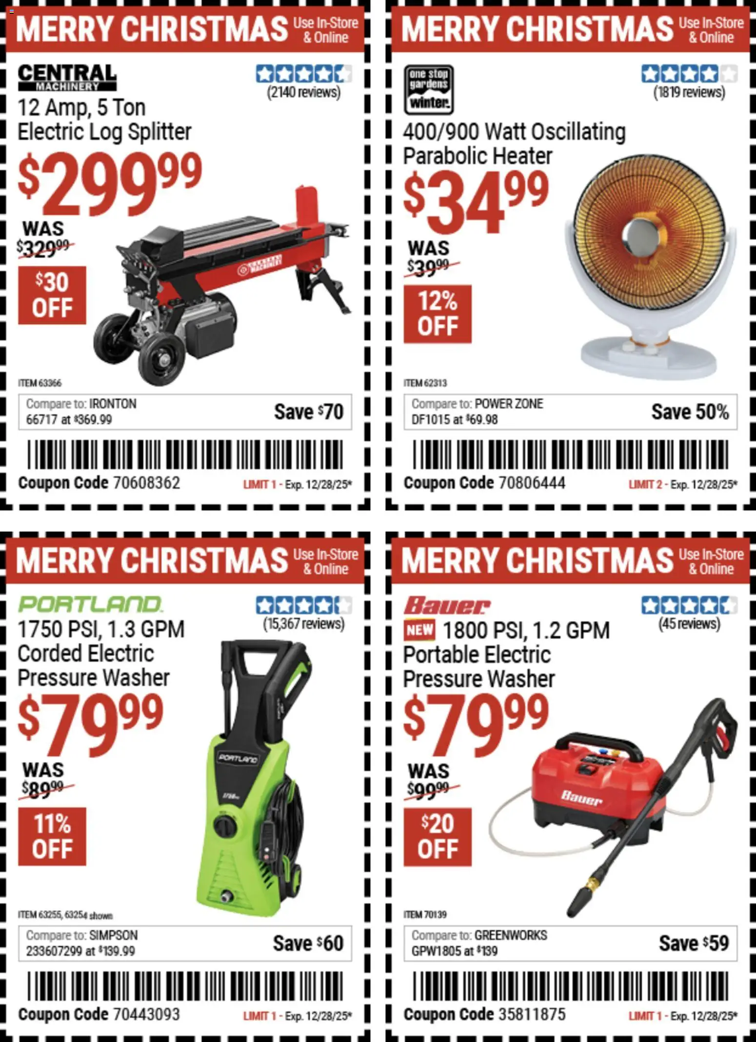 Harbor Freight Christmas Coupon Deals - valid from 15.12.2025 | Page: 20 | Products: Washer