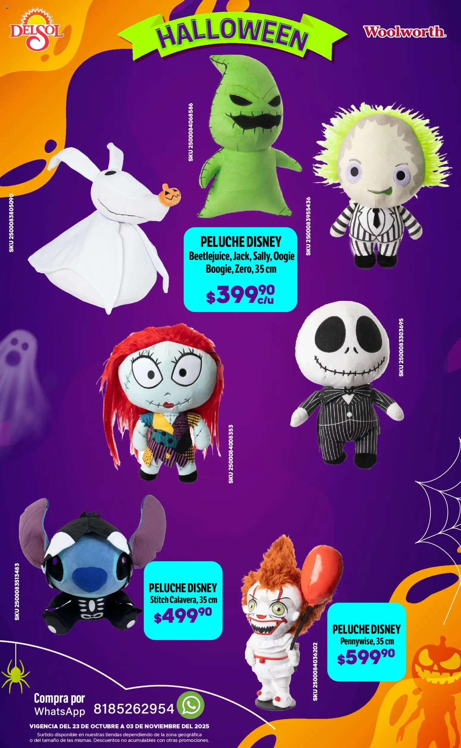 Nuevas ofertas de Del Sol y Woolworth válidas en toda la República Mexicana desde el 23.10.2025. ¡Encuentra las mejores ofertas en Del Sol y Woolworth - Catálogo Halloween! | Página: 9