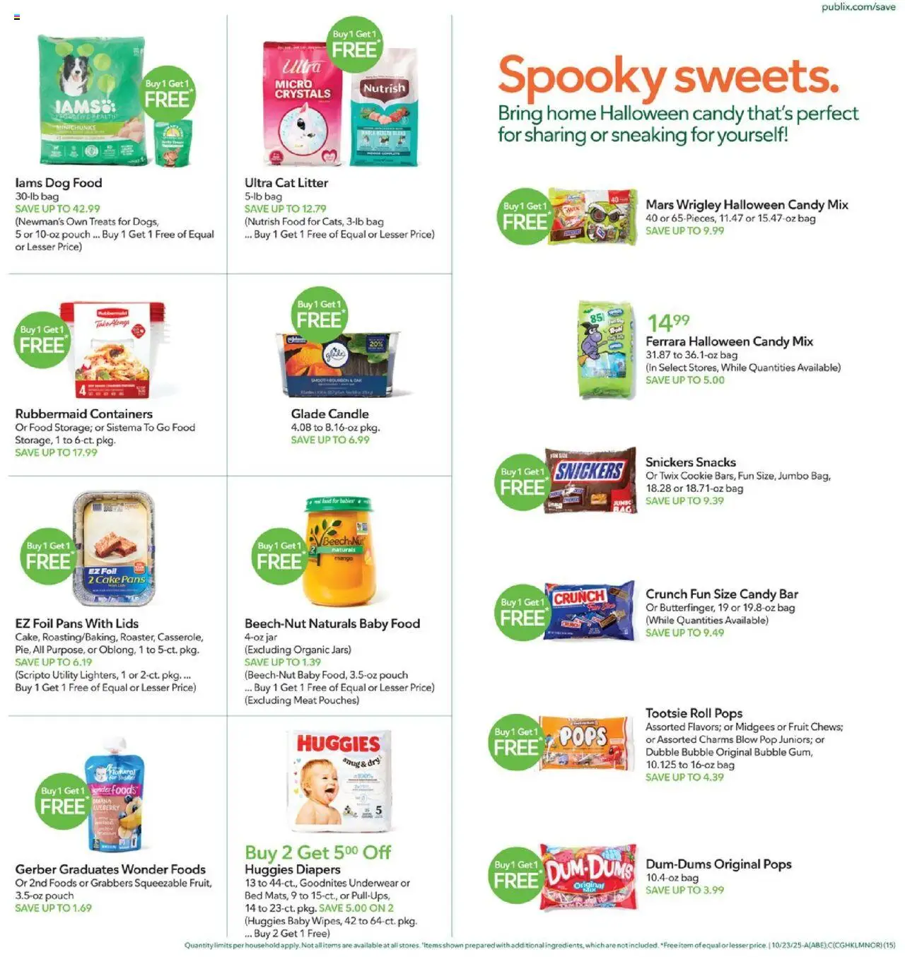 Publix Weekly Ad - valid from 22.10.2025 | Page: 15 | Products: Bed, Dog Food, Underwear, Mango