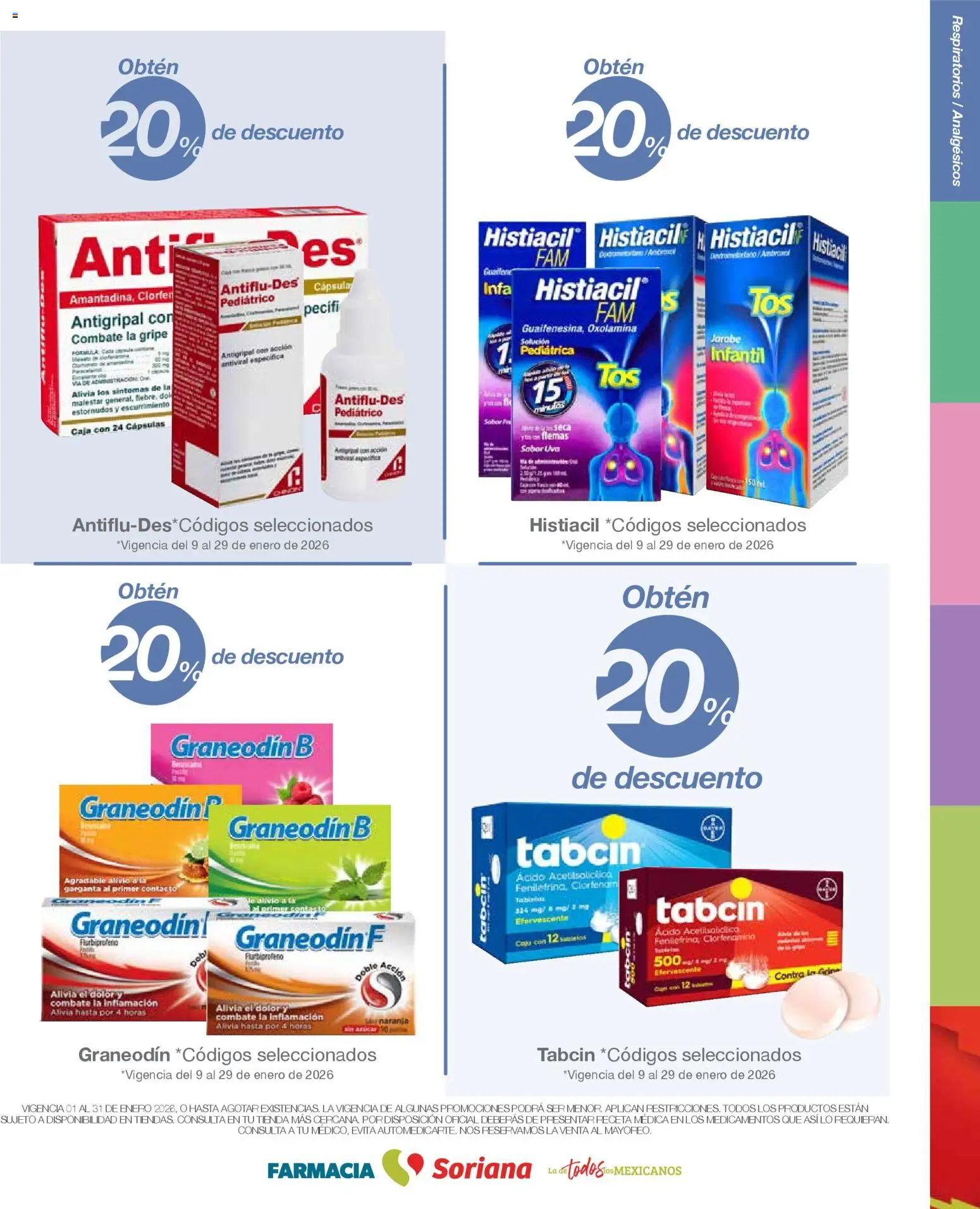 Nuevas ofertas de Soriana válidas en toda la República Mexicana desde el 01.01.2026. ¡Encuentra las mejores ofertas en Soriana - Folleto Farnacia Súper Nacional! | Página: 4 | Productos: Uva, Antigripal, Caja