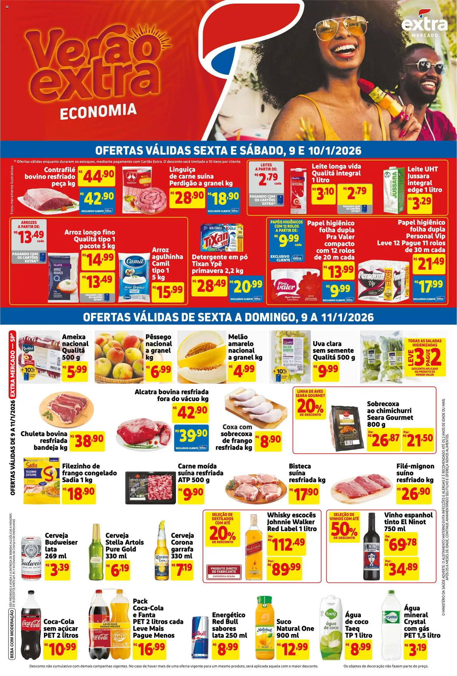 Extra Folheto - válido de 09.01.2026 | Página: 1 | Produtos: Fanta, Suco, Arroz, Papel higiênico