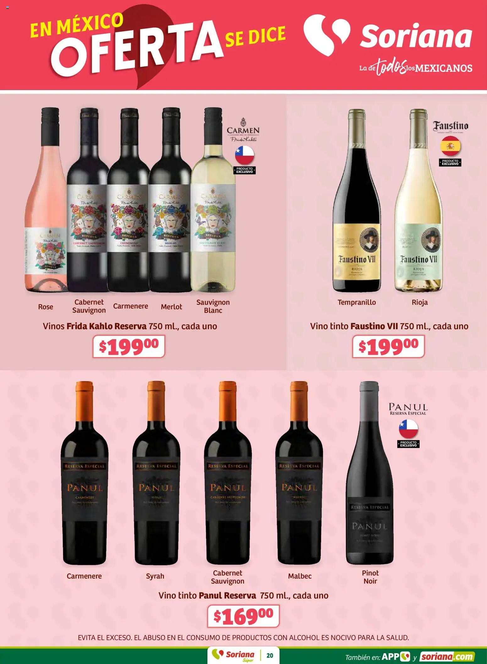 Nuevas ofertas de Soriana válidas en toda la República Mexicana desde el 12.02.2026. ¡Encuentra las mejores ofertas en Soriana - Preciazazaso Súper: BCS, Jal, Nay, Sin, Son! | Página: 20 | Productos: Vino