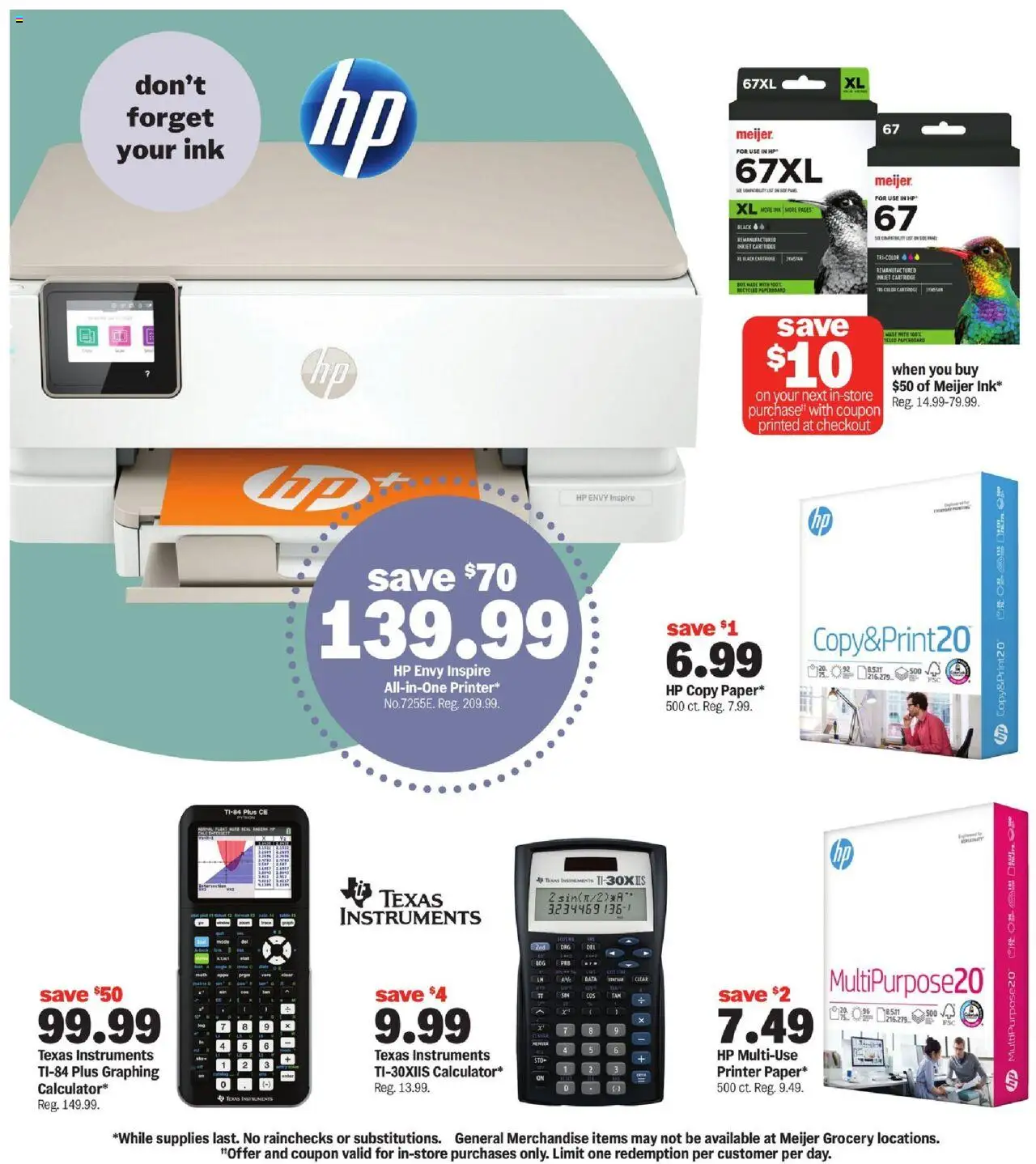 Meijer Back to Class for Less - valid from 10.08.2025 | Page: 10 | Products: Ink, Printer