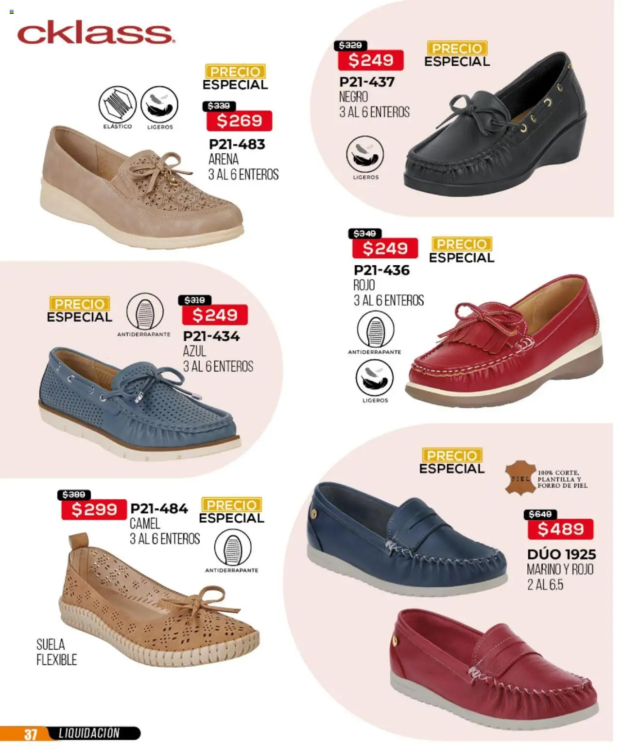 Nuevas ofertas de Cklass válidas en toda la República Mexicana desde el 22.09.2025. ¡Encuentra las mejores ofertas en Cklass - Catálogo Liquidación Calzado! | Página: 38 | Productos: Flexible