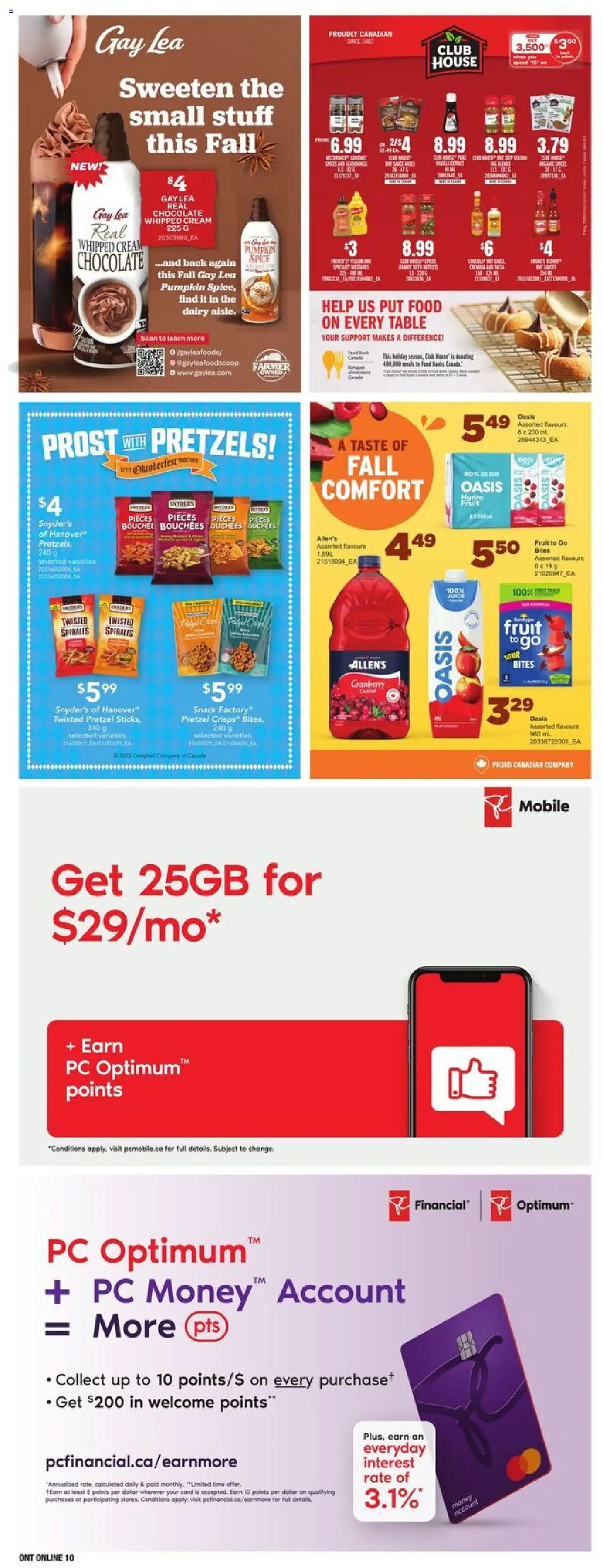 Loblaws flyer valid from 25.09.2025 | Page: 23 | Products: Cream, PC, Table, Pumpkin