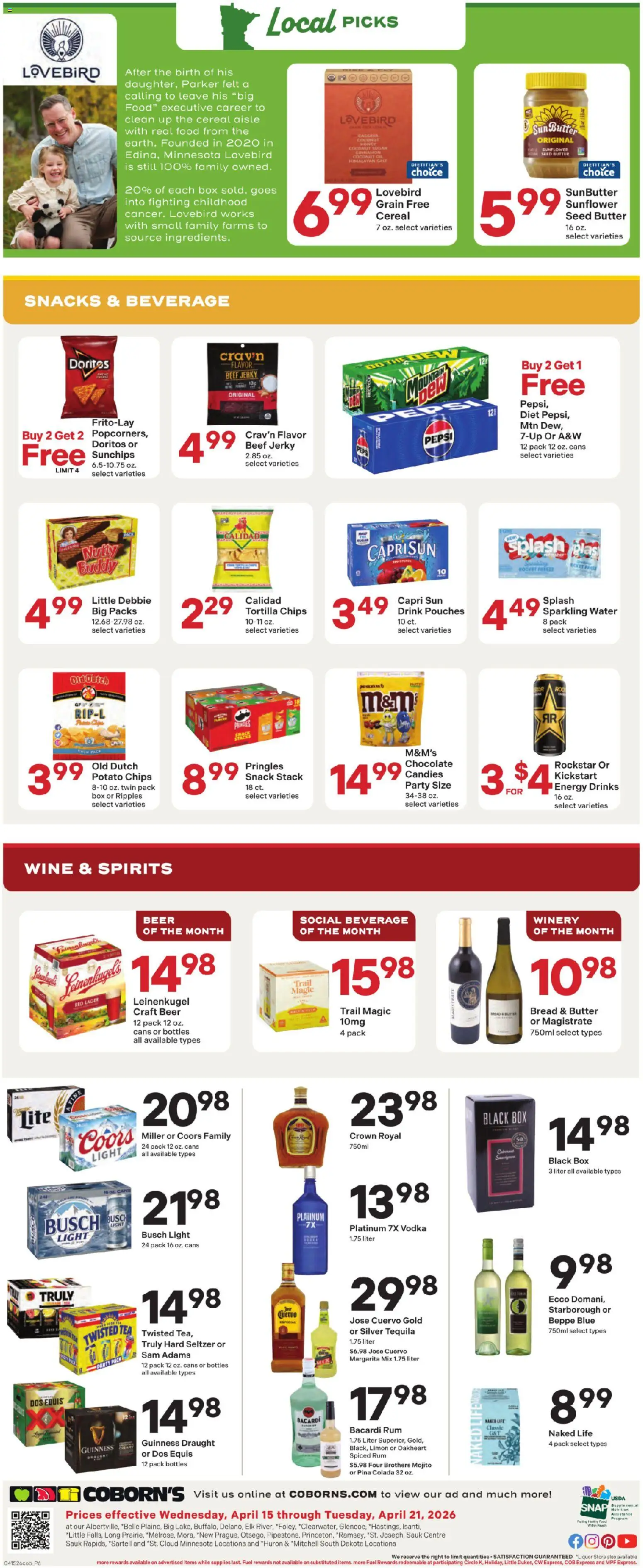 Coborn's Weekly Ad - valid from 15.04.2026 | Page: 6 | Products: Bread, Beer, Tea, Candies