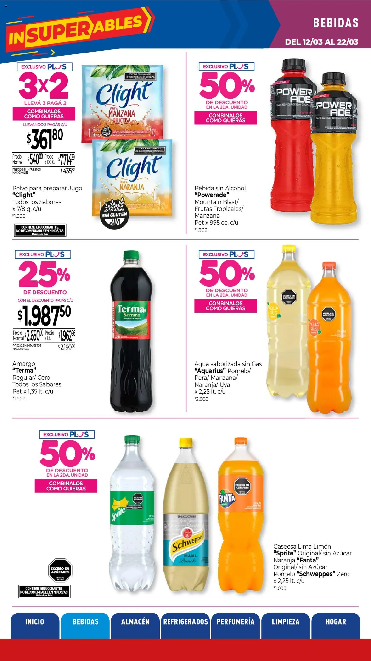 La Anonima catálogo │ válido desde el 13.03.2026 | Página: 8 | Productos: Gaseosa, Pomelo, Uva, Jugo