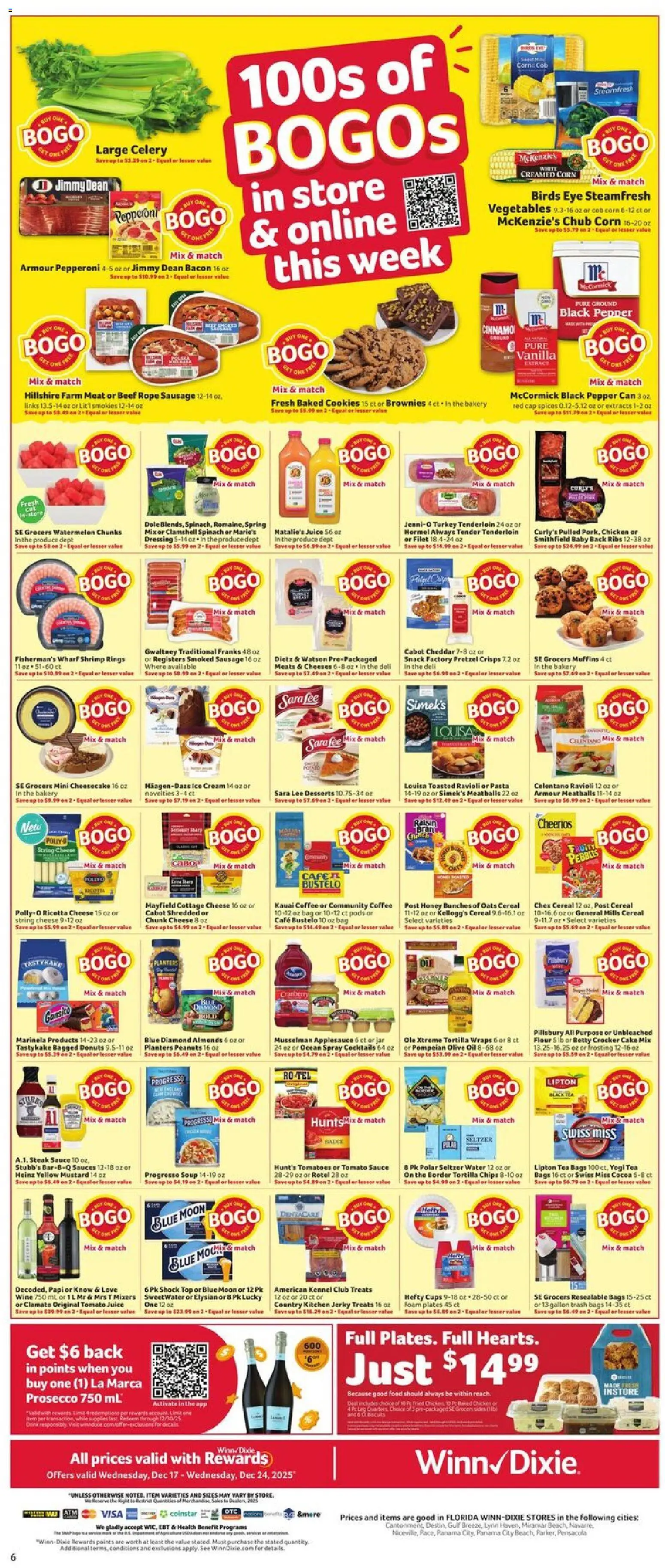 Winn Dixie Weekly Circular - FL - valid from 17.12.2025 | Page: 6 | Products: Corn, Cheese, Vegetables, Cap