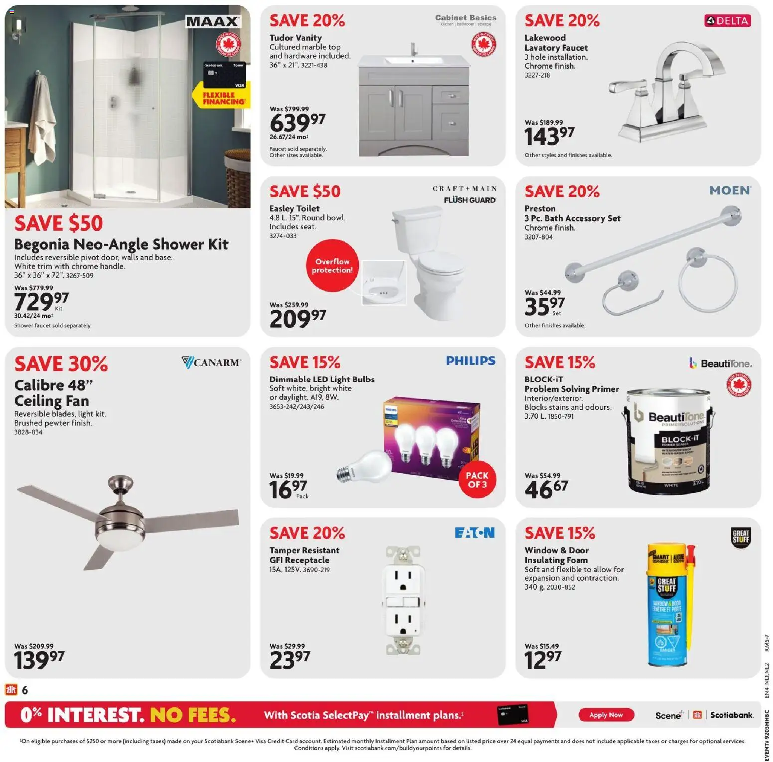 Home Hardware flyer valid from 29.01.2026 | Page: 7 | Products: Fan, Cabinet, Bath, Shower