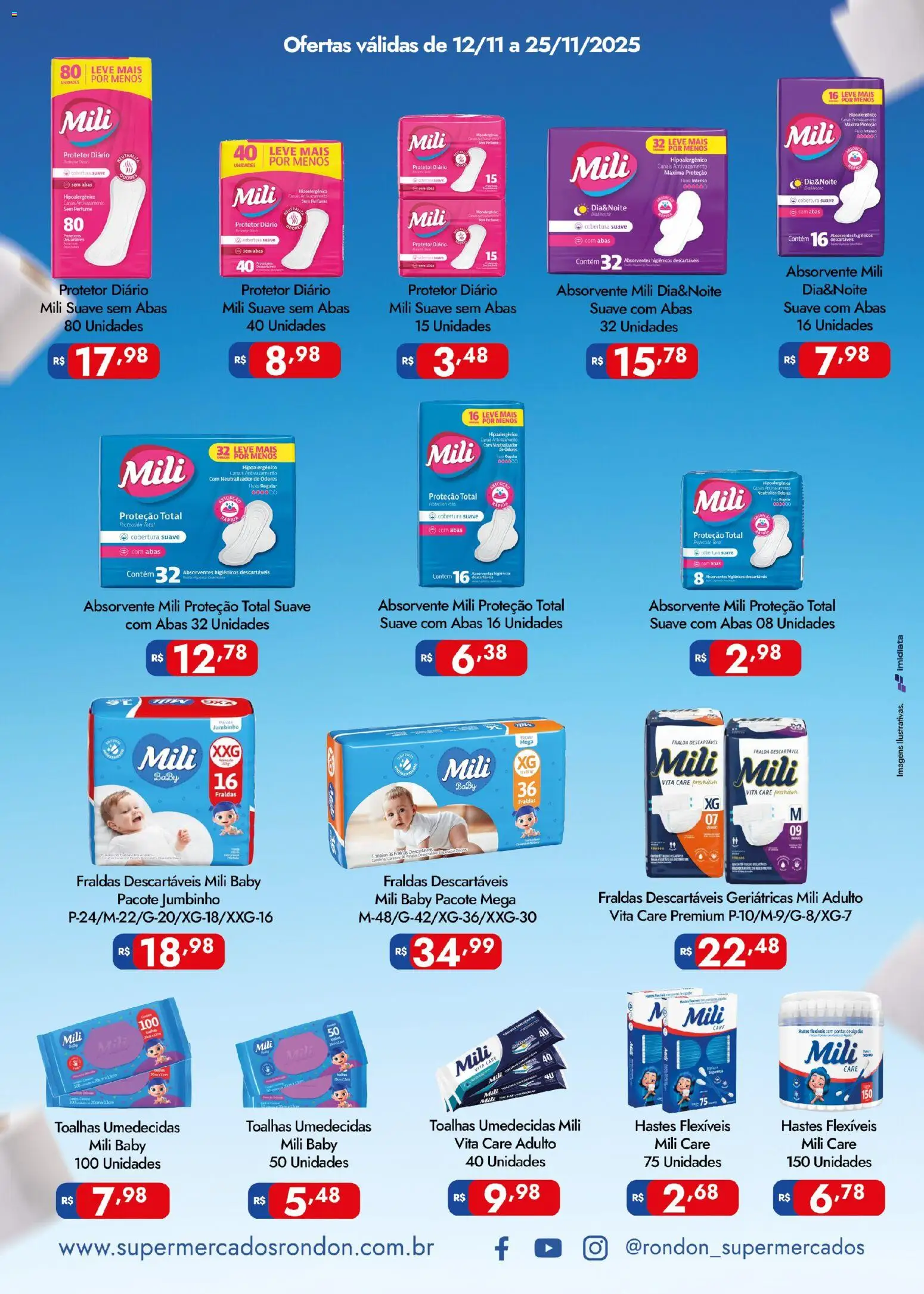 Supermercados Rondon Folheto - válido de 12.11.2025 | Página: 2 | Produtos: Perfume, Fraldas, Absorvente
