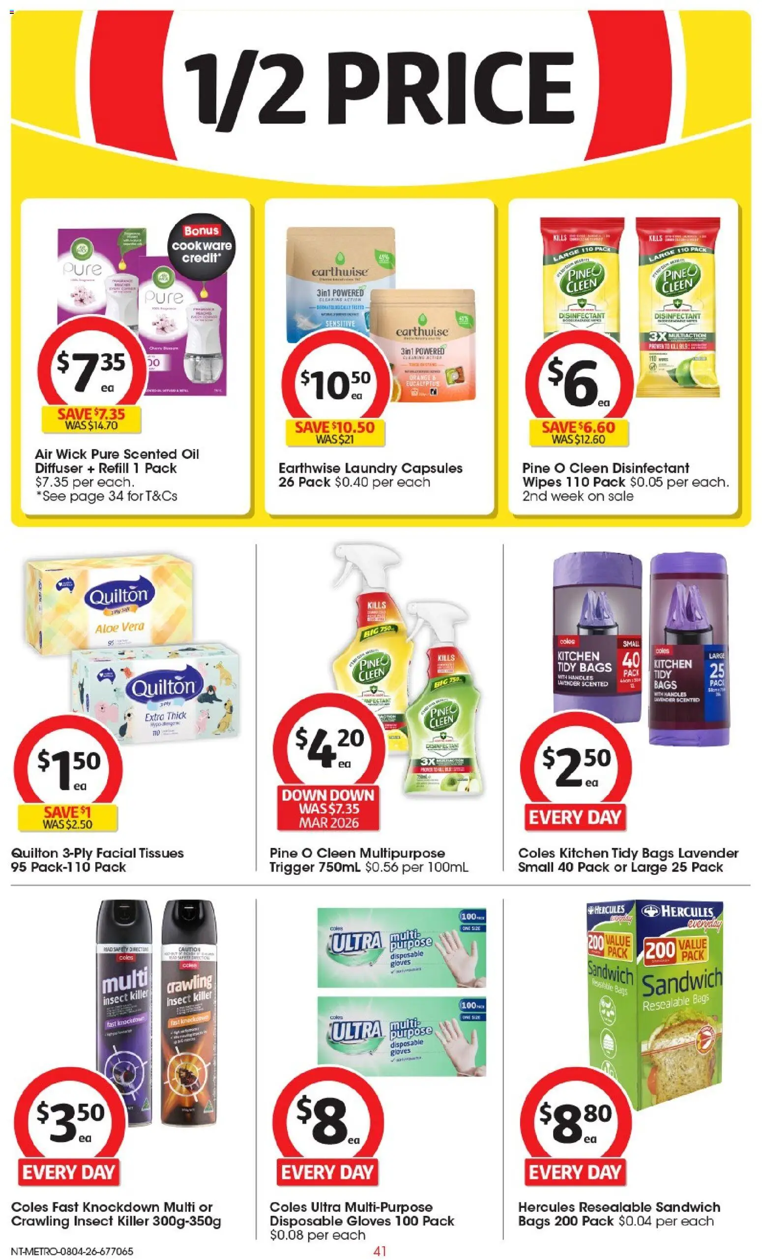 Coles catalogue - valid from 08.04.2026 | Page: 41 | Products: Gloves, Laundry, Multipurpose, Tissues
