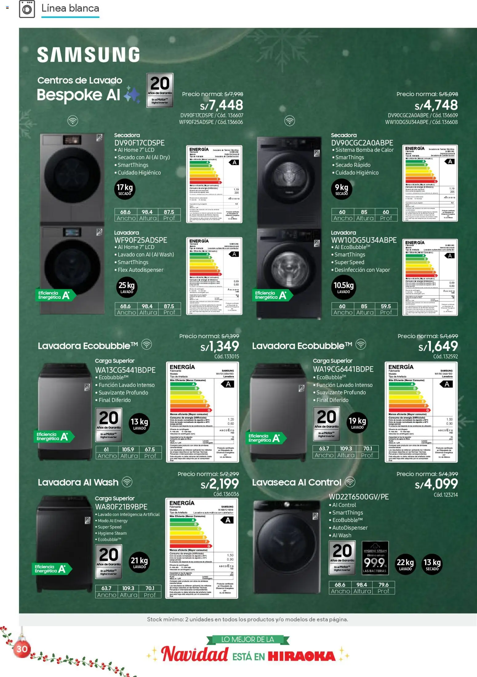 Catálogo Hiraoka válido desde 06.12.2025 | Página: 30 | Productos: Lavadora, Secadora