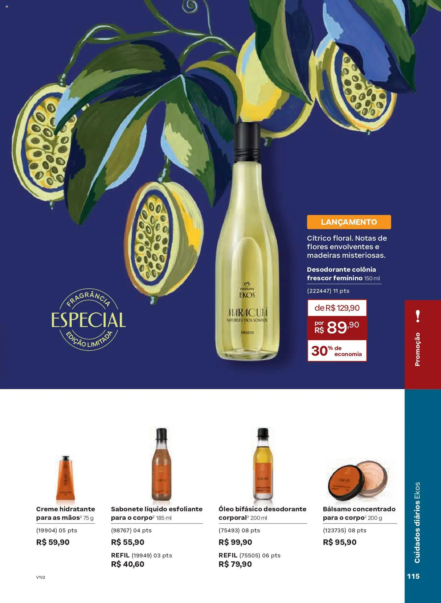 Natura Folheto - válido de 19.02.2026 | Página: 115 | Produtos: Madeiras, Desodorante, Óleo, Creme