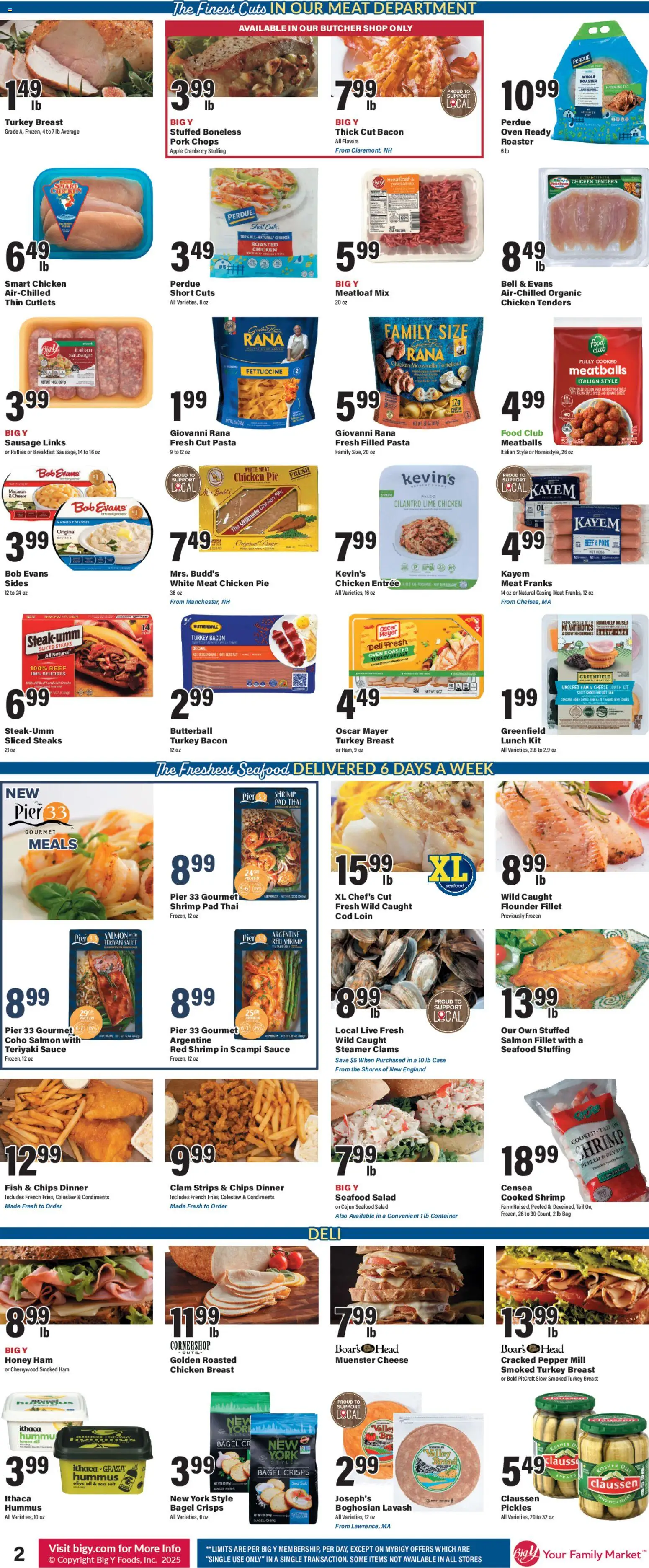 Big Y Weekly Ad - valid from 06.11.2025 | Page: 3 | Products: Pasta, Chips, Seafood, Steamer