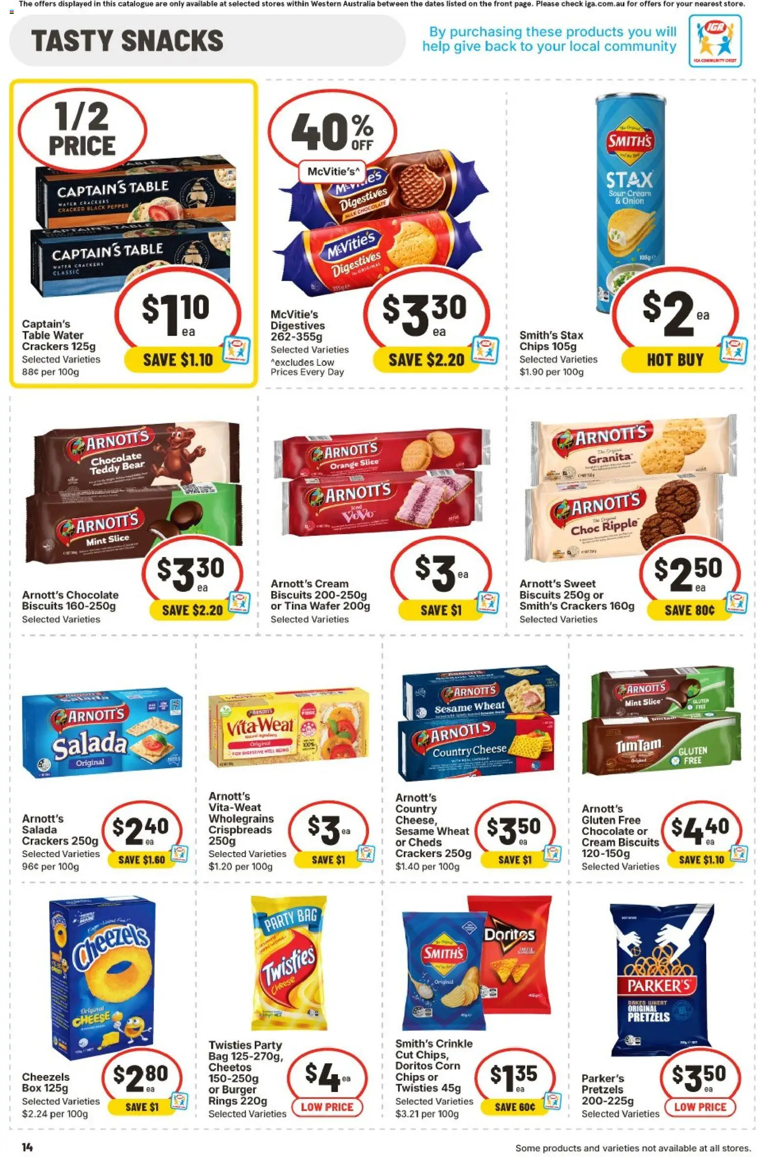 IGA catalogue - valid from 11.03.2026 | Page: 14 | Products: Box, Milk, Chips, Water