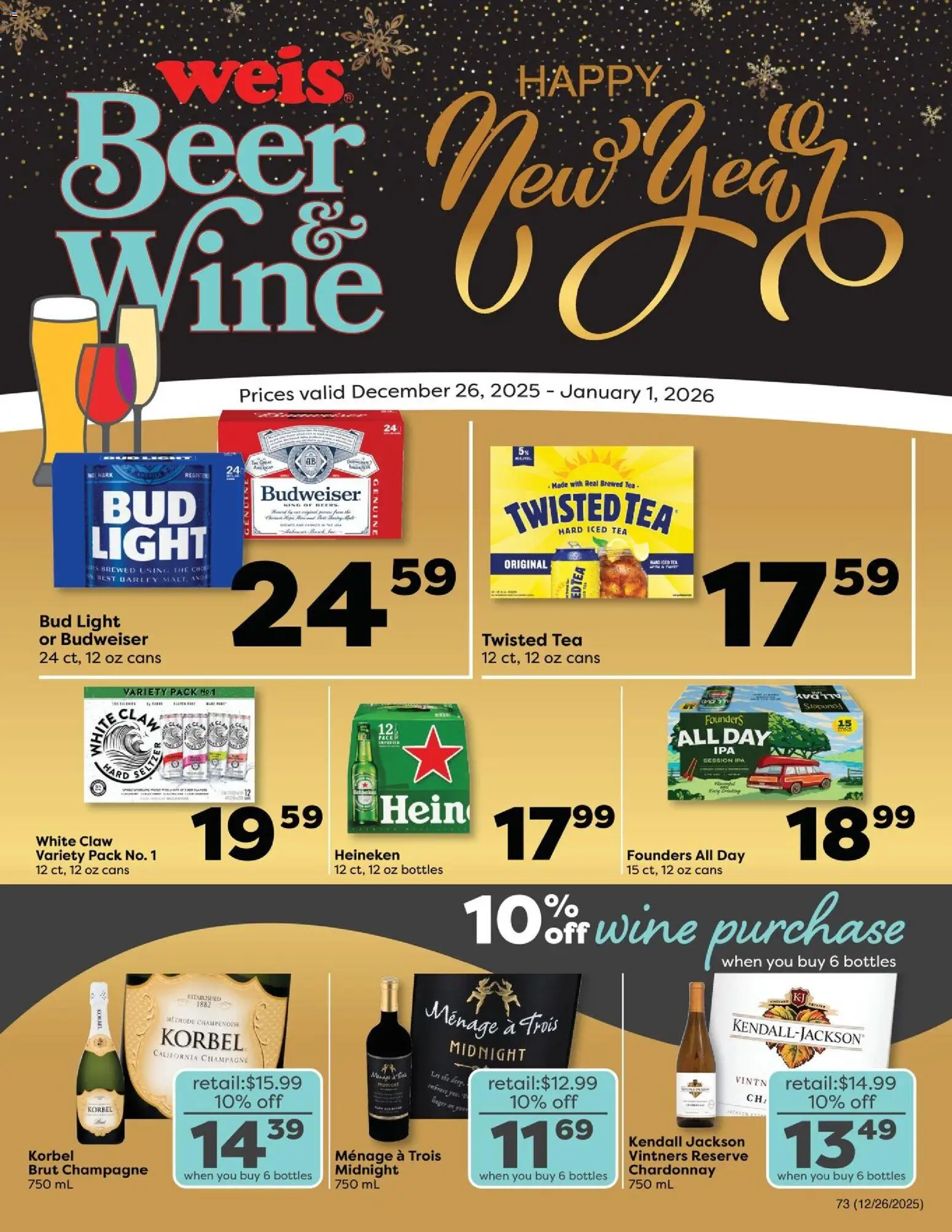 Weis Weekly Circular - VA - valid from 26.12.2025 | Page: 6 | Products: Wine, Beer, Tea