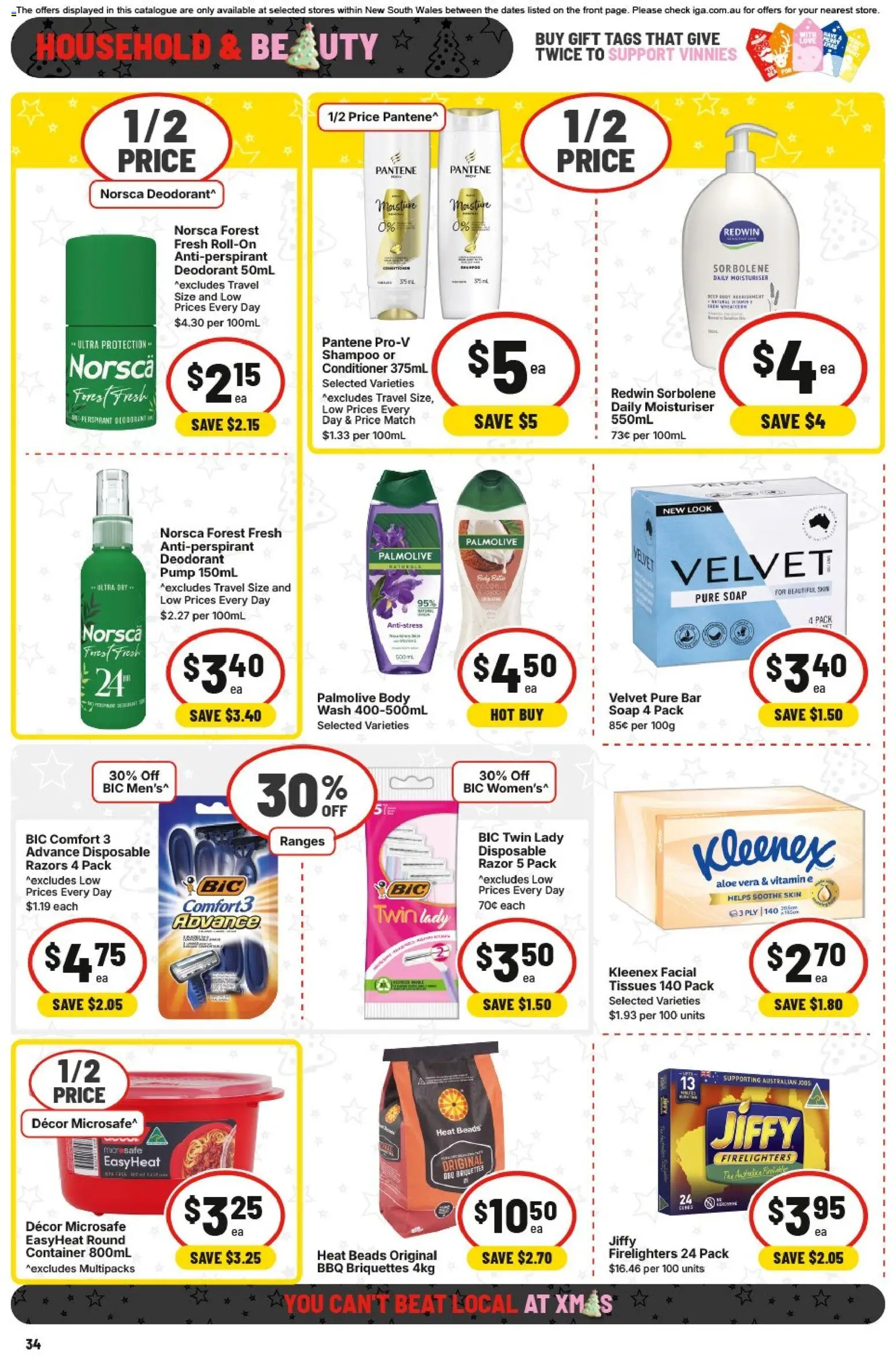 IGA catalogue - valid from 26.11.2025 | Page: 33 | Products: Shampoo, Soap, Razors, Tissues