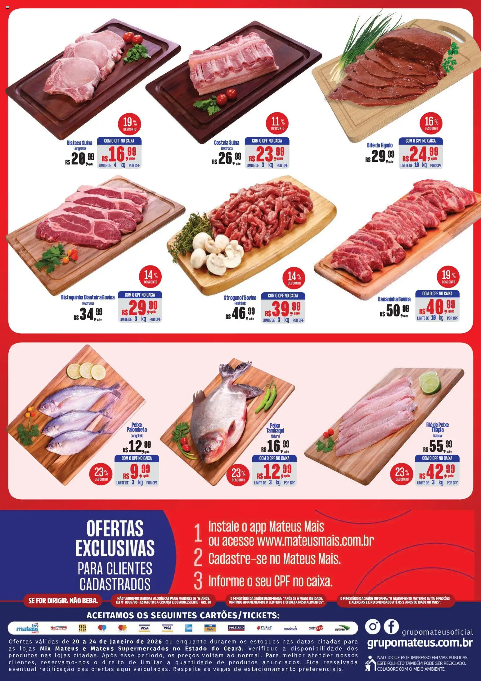 Mateus Folheto - válido de 20.01.2026 | Página: 2 | Produtos: Caixa, Tilápia, Peixe