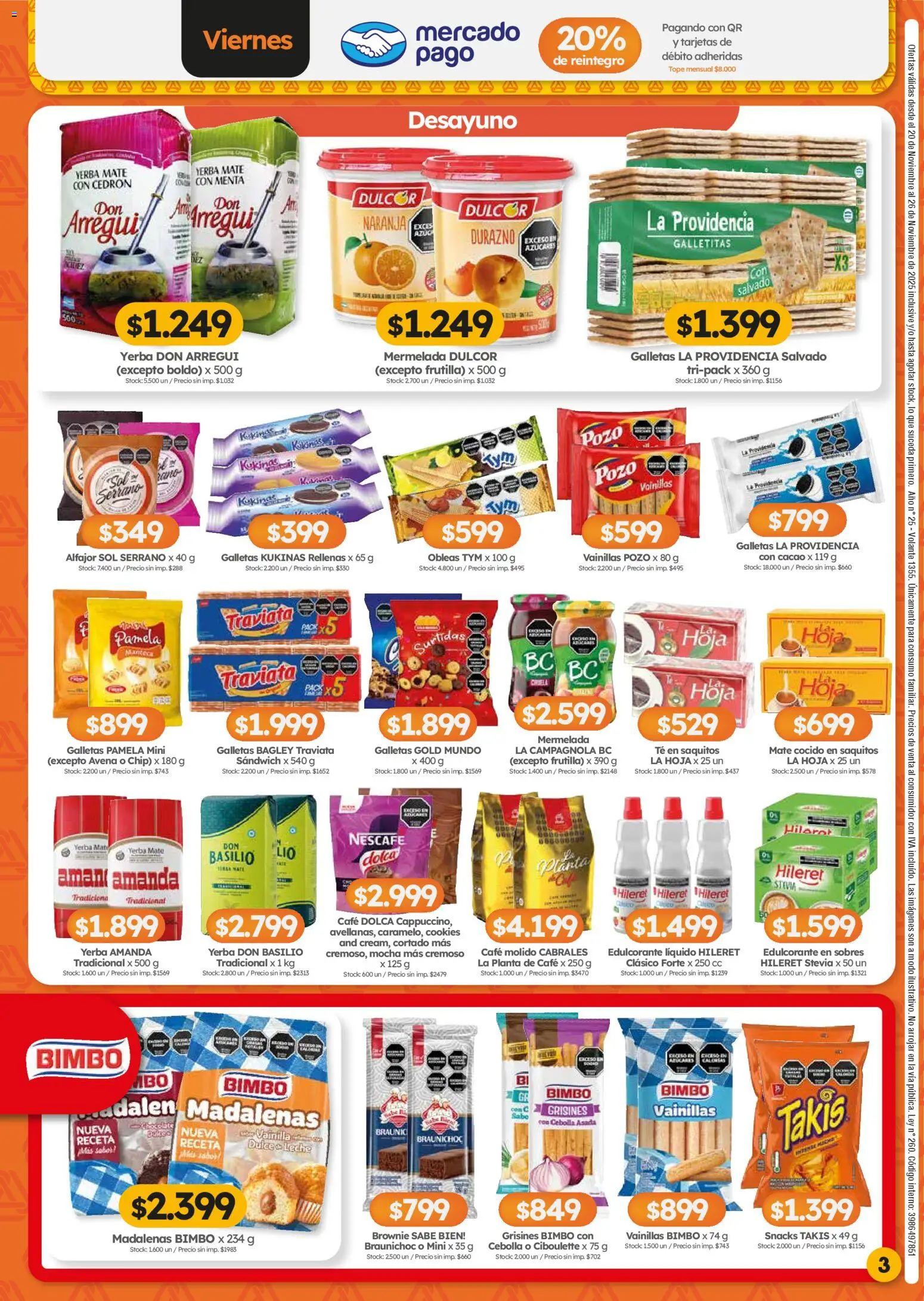 Cordiez ofertas │ válido desde el 20.11.2025 | Página: 3 | Productos: Galletitas, Durazno, Avena, Cacao