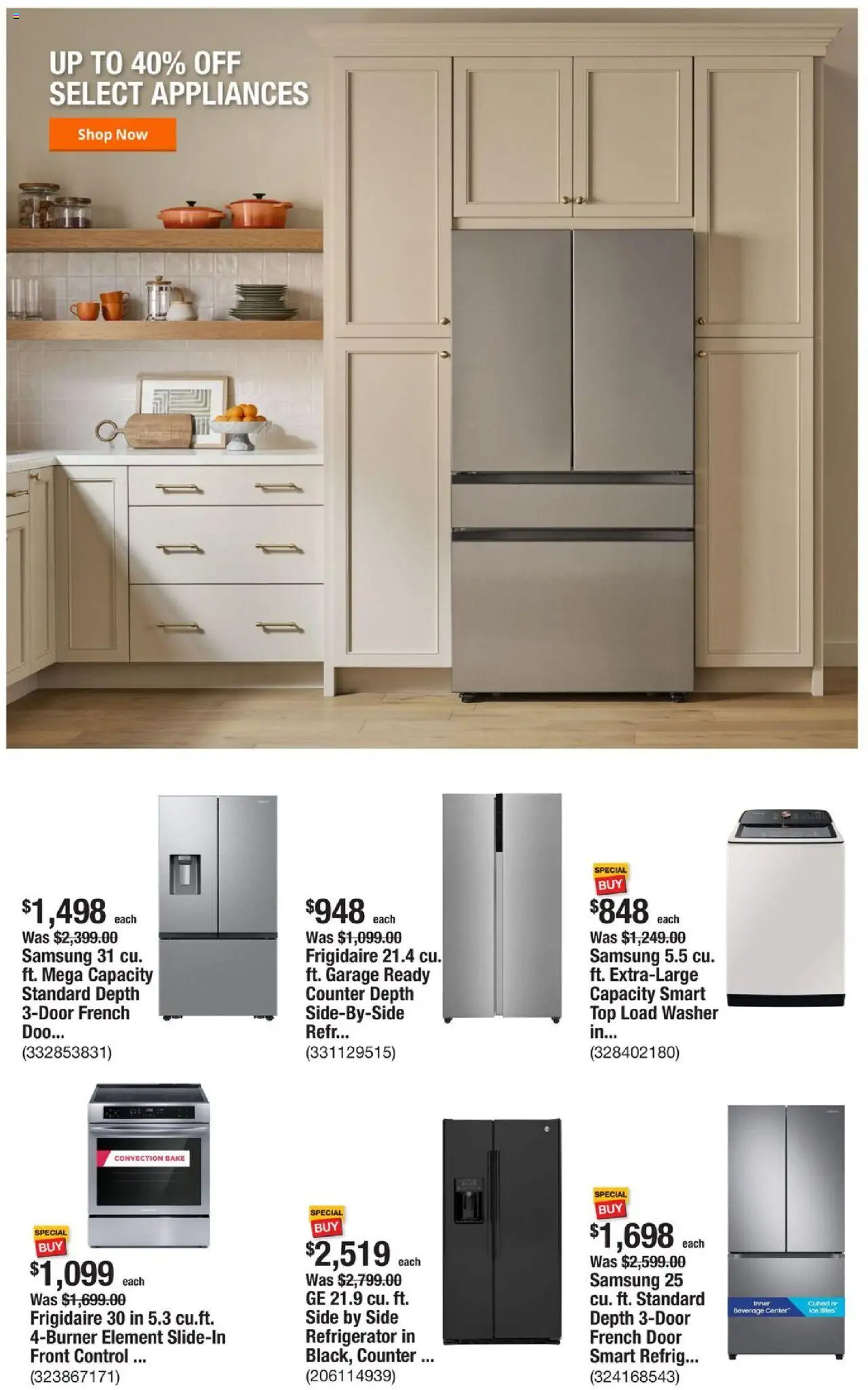 Home Depot Weekly Ad - FL - valid from 09.10.2025 | Page: 2 | Products: Washer, Refrigerator