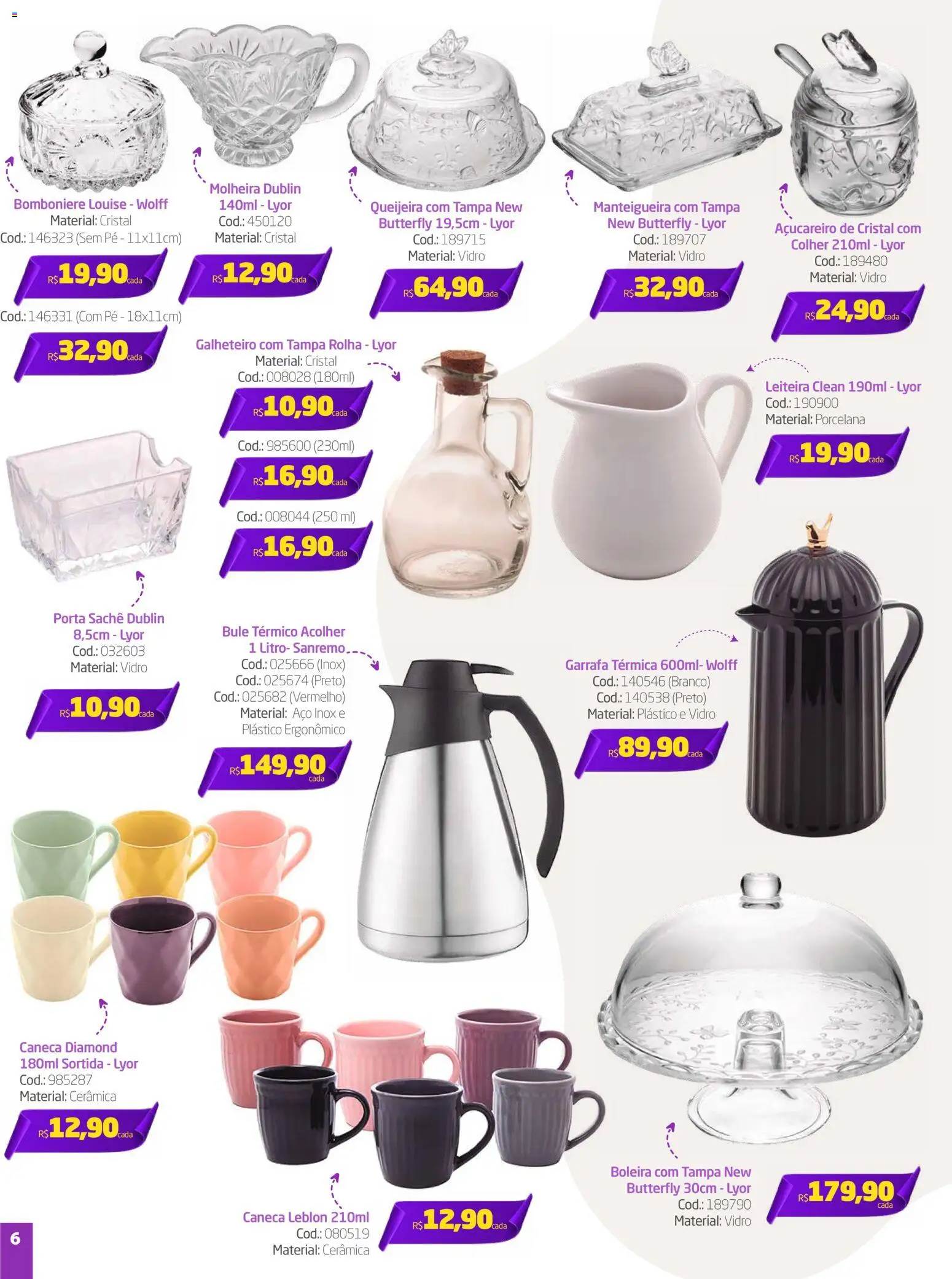 Preçolandia Folheto - válido de 07.11.2025 | Página: 6 | Produtos: Açucareiro, Garrafa térmica, Caneca, Boleira