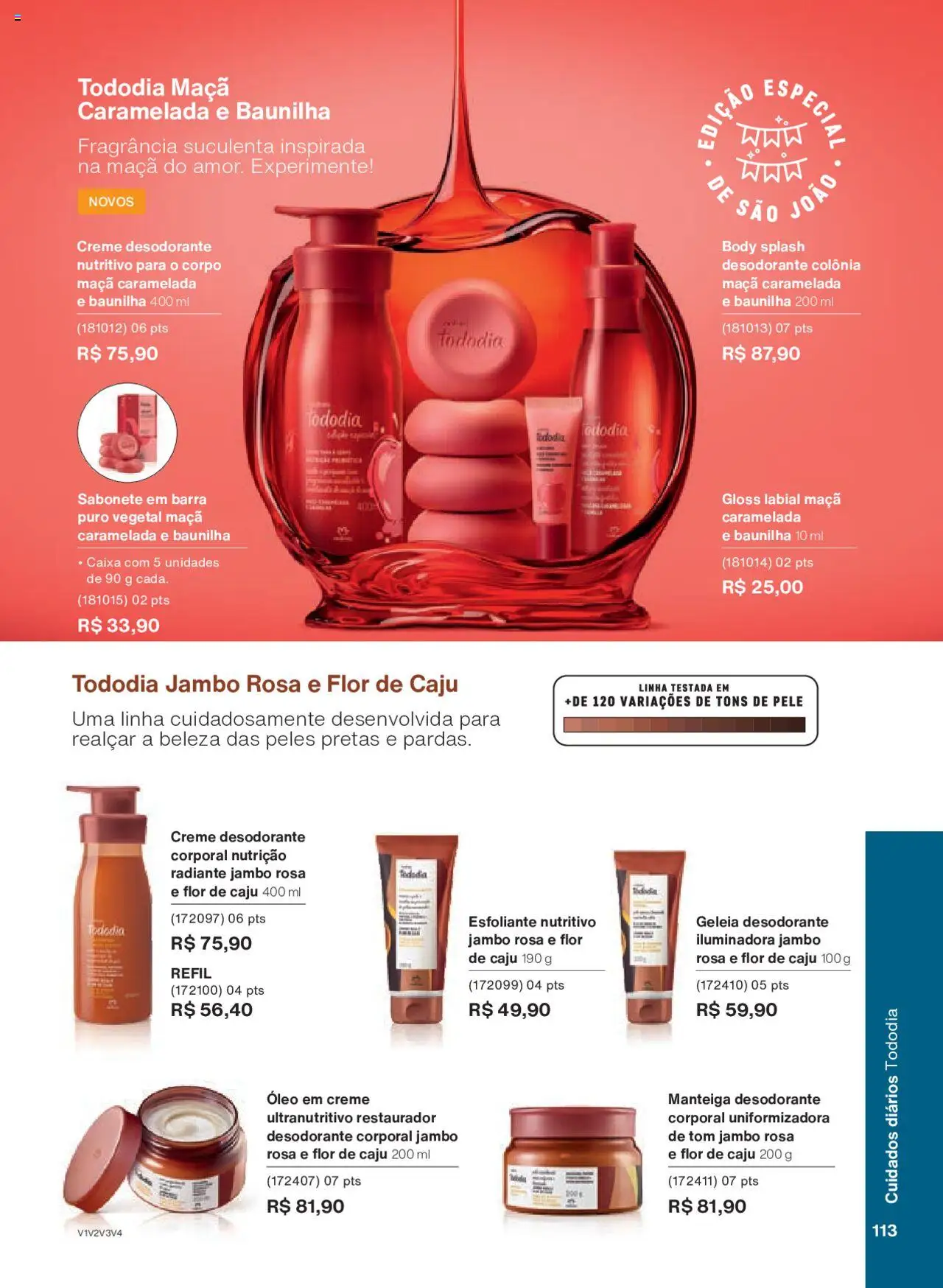 Natura Folheto - válido de 15.06.2025 | Página: 113 | Produtos: Caju, Gloss labial, Caixa, Óleo