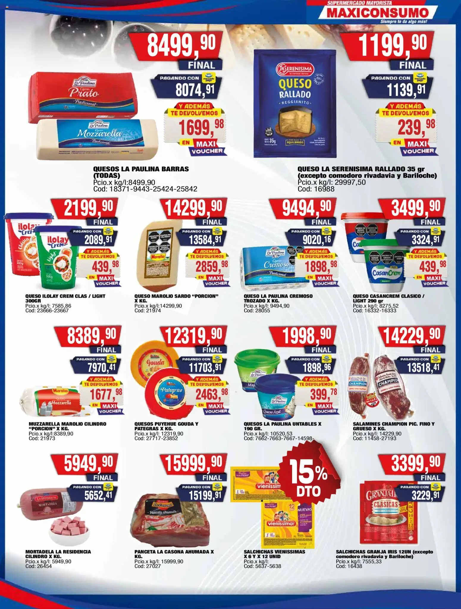 Maxiconsumo ofertas │ válido desde el 16.03.2026 | Página: 16 | Productos: Mortadela, Muzzarella, Panceta, Queso