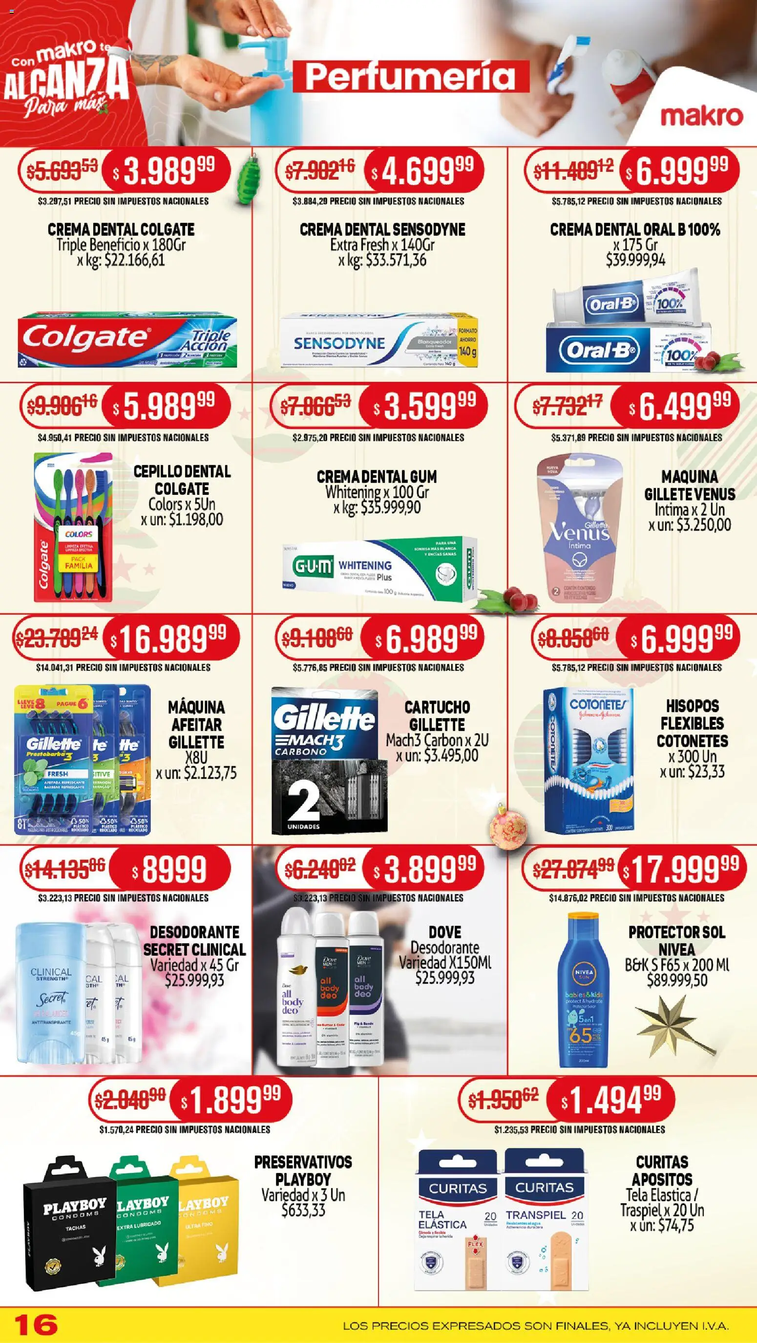Makro ofertas │ válido desde el 18.12.2025 | Página: 16 | Productos: Cepillo, Desodorante, Preservativos, Crema