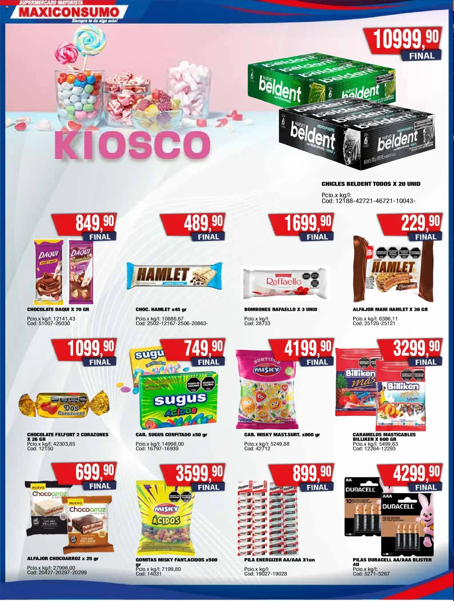 Musimundo catálogo │ válido desde el 27.10.2025 | Página: 12 | Productos: Pilas, Chicles, Chocolate, Alfajor