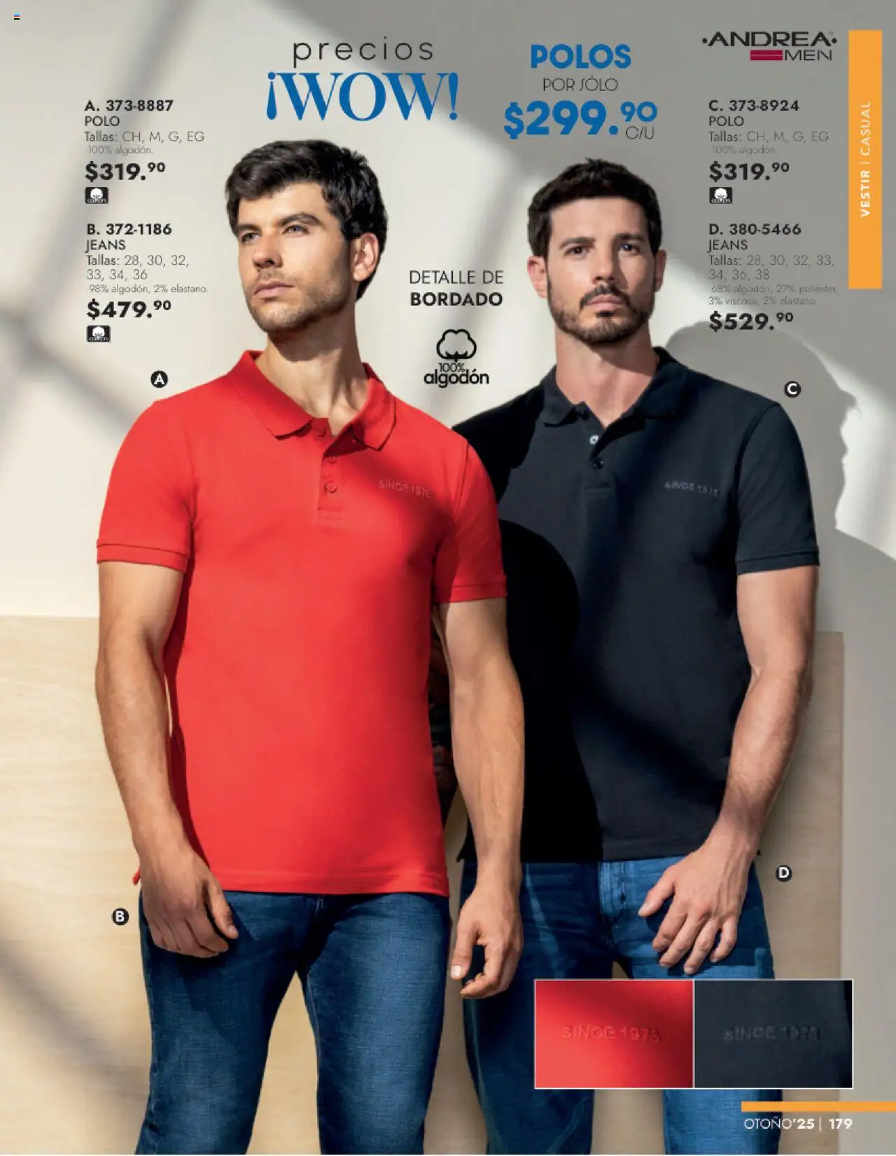 Nuevas ofertas de Andrea válidas en toda la República Mexicana desde el 24.08.2025. ¡Encuentra las mejores ofertas en Andrea - Catálogo Vestir Caballero! | Página: 17 | Productos: Algodón
