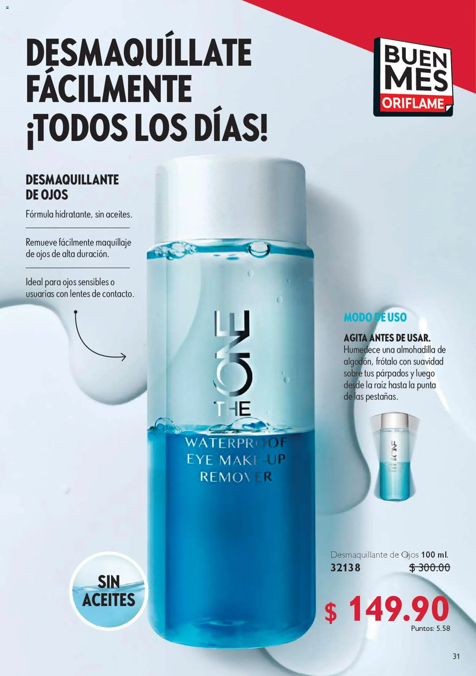 Nuevas ofertas de Oriflame válidas en toda la República Mexicana desde el 25.10.2025. ¡Encuentra las mejores ofertas en Oriflame Buen Fin! | Página: 31 | Productos: Lentes, Desmaquillante, Sobre, Desmaquillante de ojos
