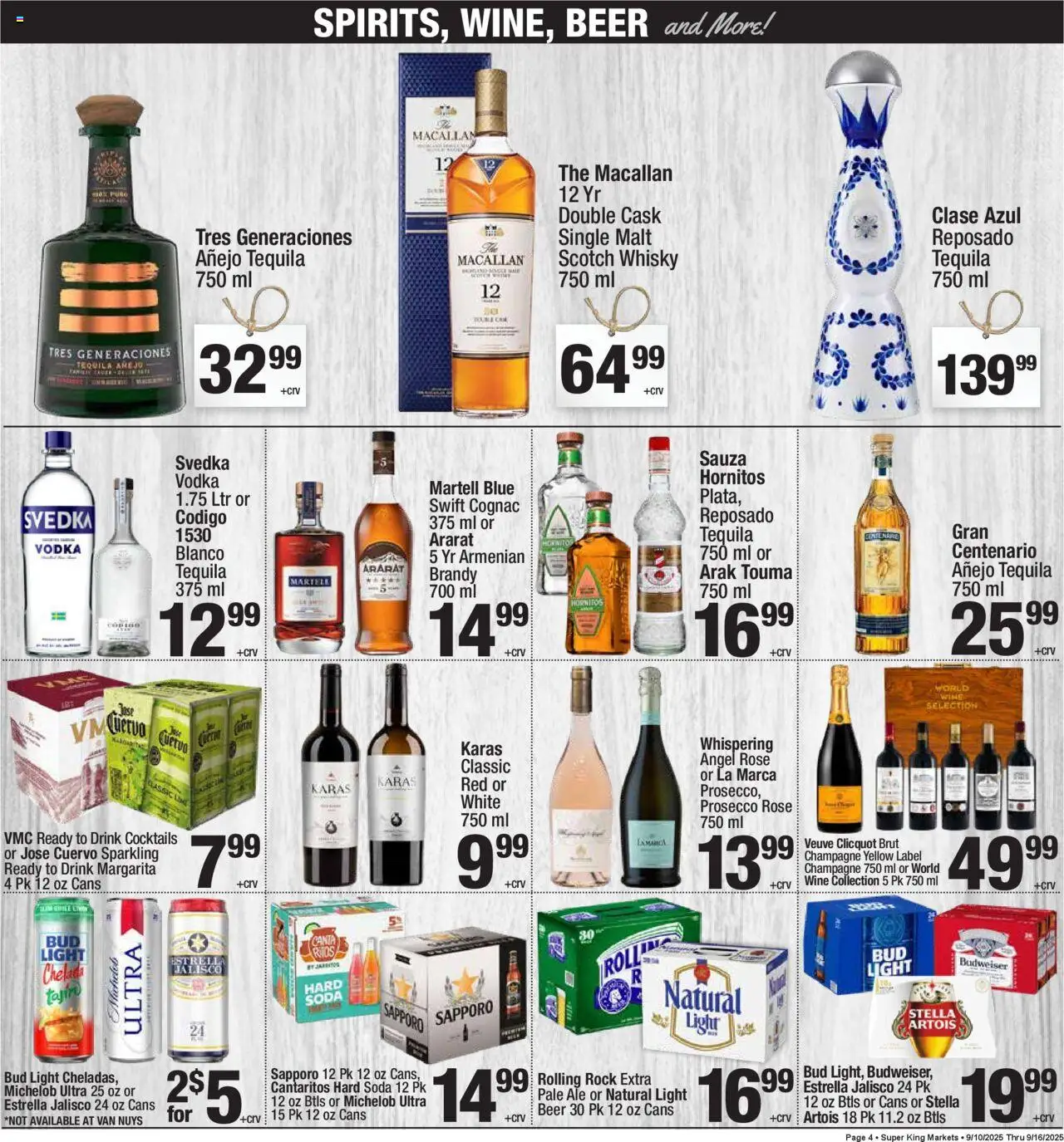 Super King - Weekly Ad - valid from 10.09.2025 | Page: 4 | Products: Wine, Beer, Vodka