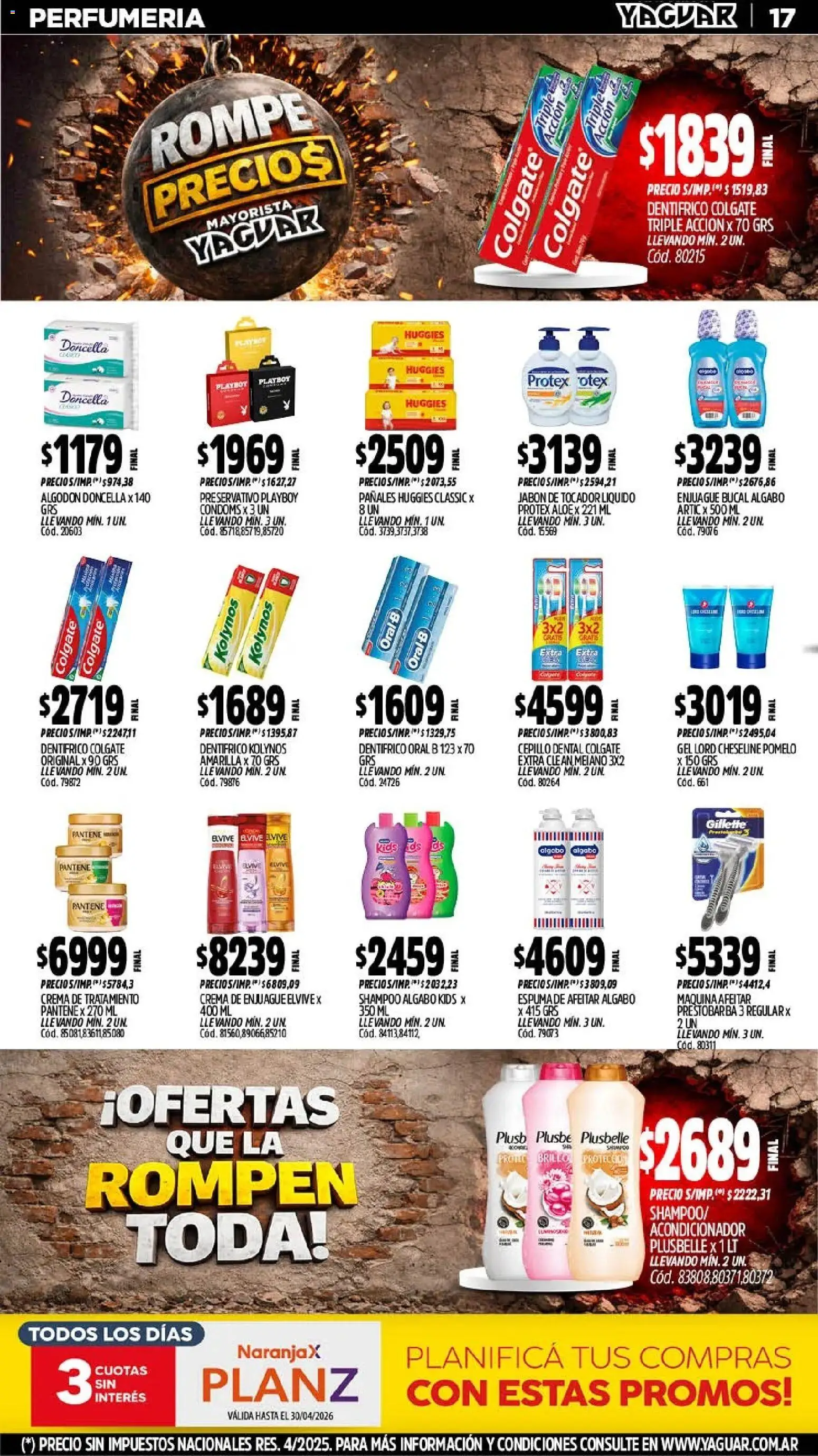 Yaguar - Oferta Semanal Jujuy │ válido desde el 20.04.2026 | Página: 17 | Productos: Acondicionador, Jabón, Pomelo, Pañales