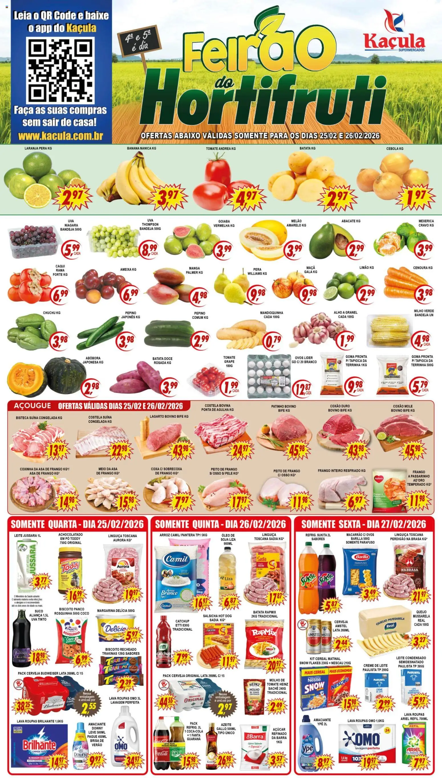 Kaçula Folheto - válido de 25.02.2026 | Página: 1 | Produtos: Alho, Cebola, Asa de frango, Creme