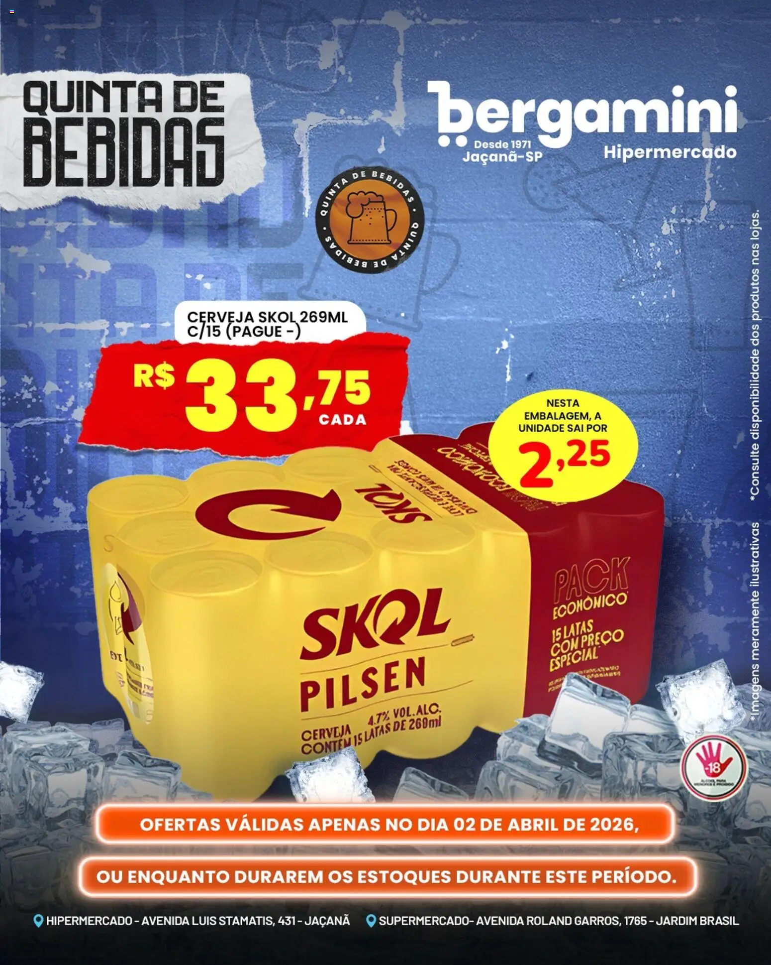 Supermercado Bergamini Folheto - válido de 02.04.2026 | Página: 3 | Produtos: Cerveja, Tinta
