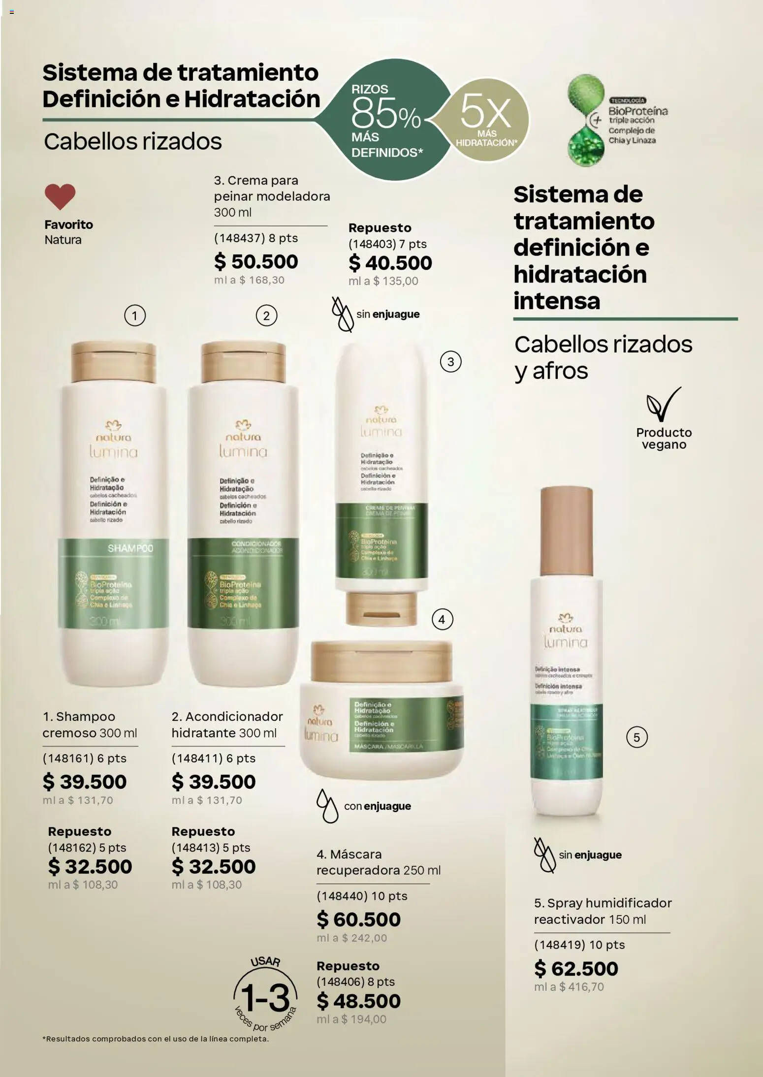 Natura revista - valida desde el 01.03.2026 | Página: 148 | Productos: Humidificador, Shampoo, Máscara, Acondicionador