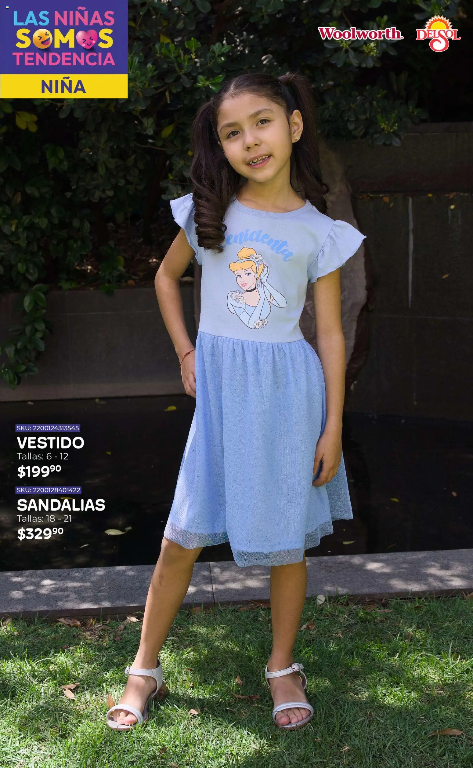 Nuevas ofertas de Del Sol y Woolworth válidas en toda la República Mexicana desde el 16.04.2026. ¡Encuentra las mejores ofertas en Del Sol y Woolworth katalog Moda Niños 2026! | Página: 5 | Productos: Vestido, Sandalias